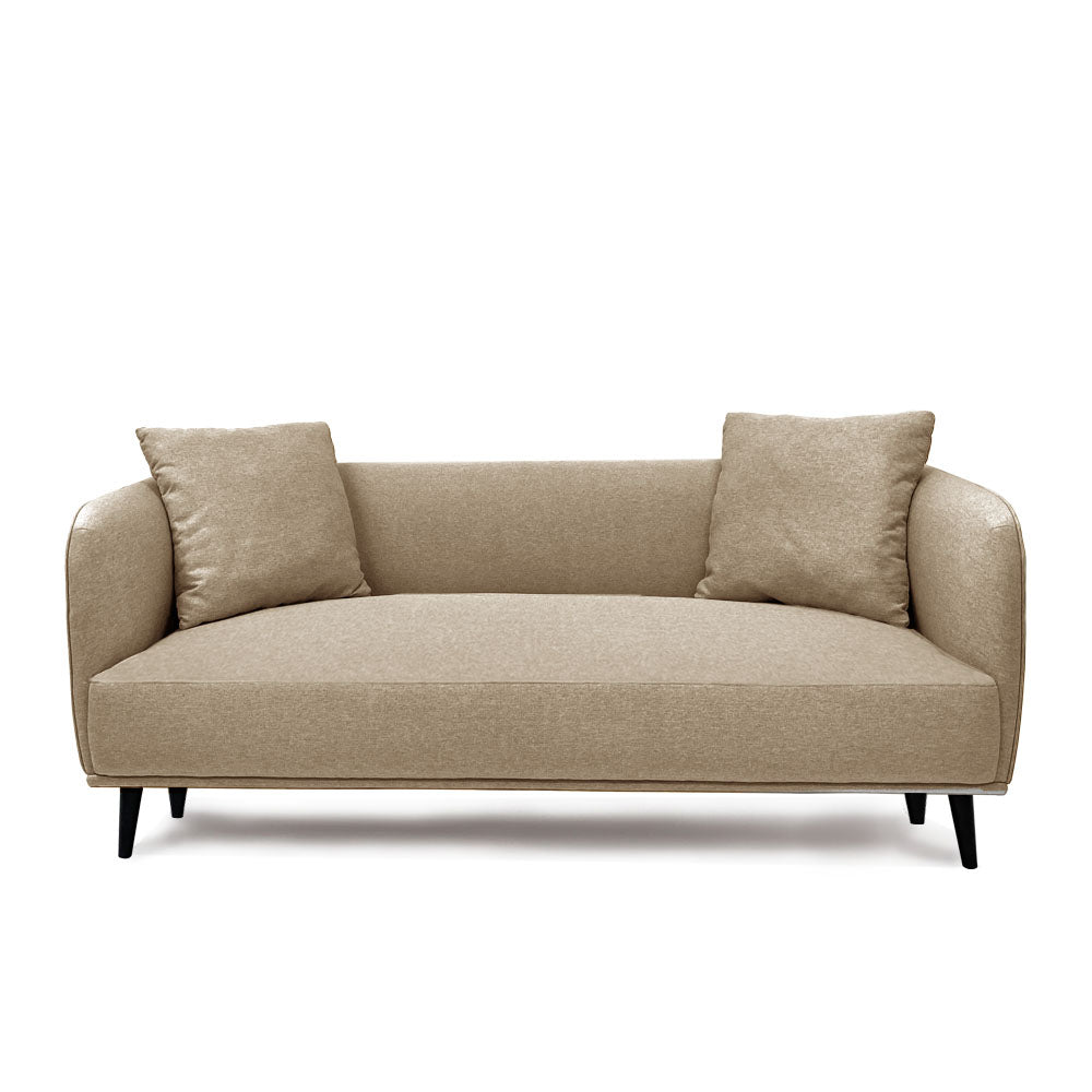Heather 2.5 Seater Sofa - Modern Fabric Couch for Living Room, Small Space Apartment Furniture, Comfortable Loveseat for Lounge, Office & Guest Room (Beige/Gray)