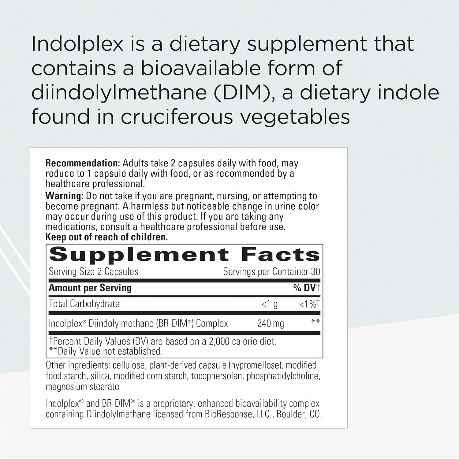 Integrative Therapeutics Indolplex - DIM Supplement for Hormone Balance & Detox - Supports Estrogen Metabolism & Immune Health - Perfect for Women's Wellness & Menopause Support