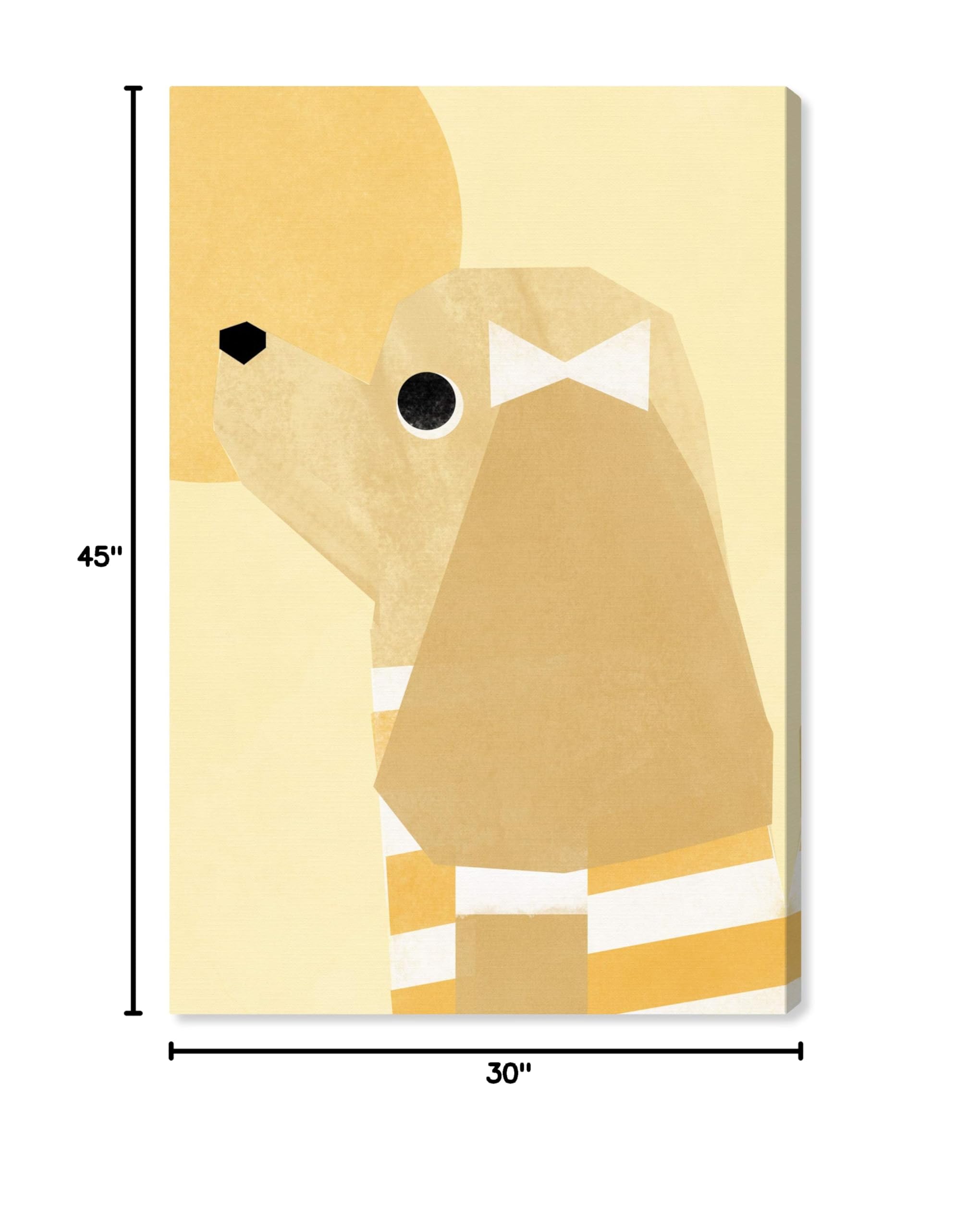 Oliver Gal Artist Co. Sunshine Pup Canvas Wall Art Print - 30x45 Inches, Yellow & Brown Animal Home Decor - Perfect for Living Room, Bedroom & Nursery