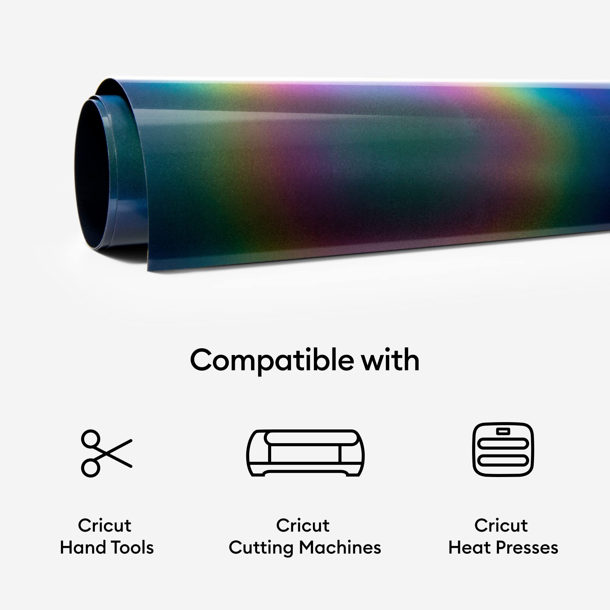 Cricut® Reflective Iron-On Vinyl - Rainbow HTV for DIY T-Shirts, Bags & Crafts | Heat Transfer Vinyl for Custom Apparel & Sports Gear | Perfect for Night Visibility & Personalized Gifts