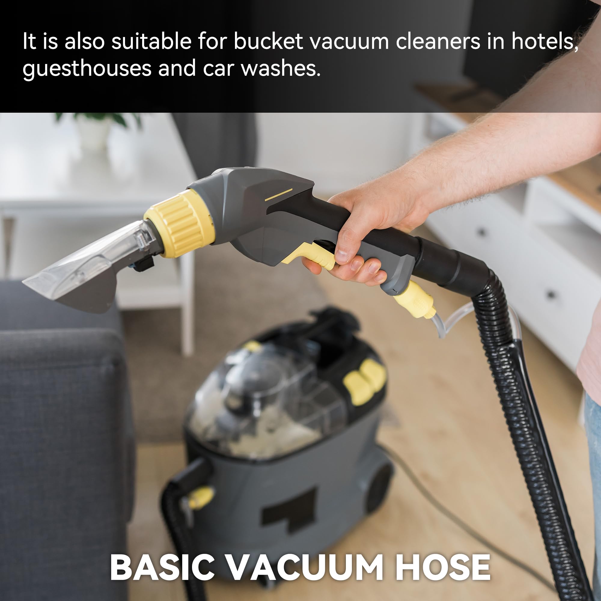 40mm Inner Diameter Central Vacuum Hose - Durable Plastic & Flexible Collection Hose for Home & Commercial Cleaning Systems - Perfect for Hard Floors, Carpets & Tight Spaces