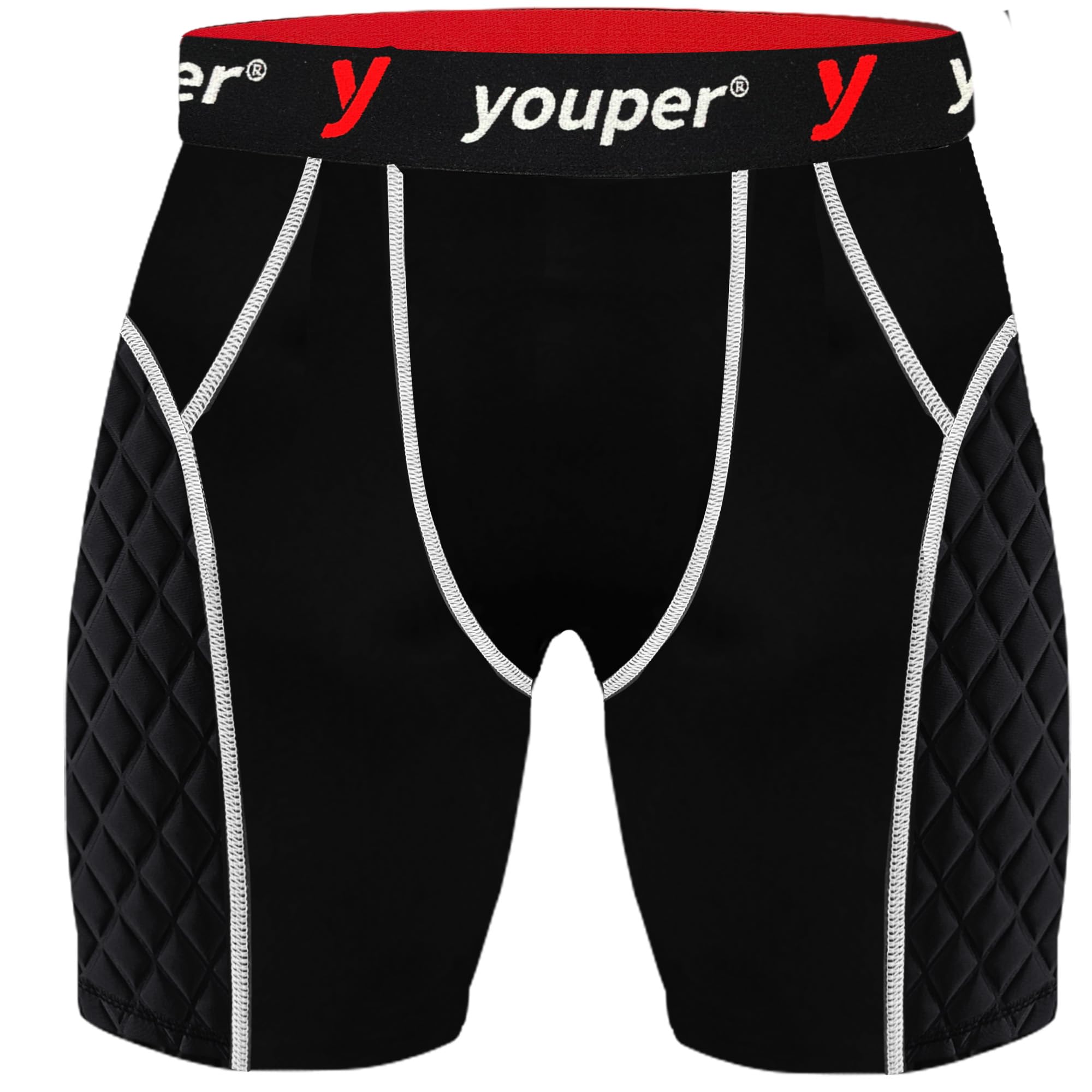 Youper Adult Elite Padded Sliding Shorts with Cup Pocket - Men's Protective Baseball & Football Slider Shorts for Sports Training, Games & Outdoor Activities