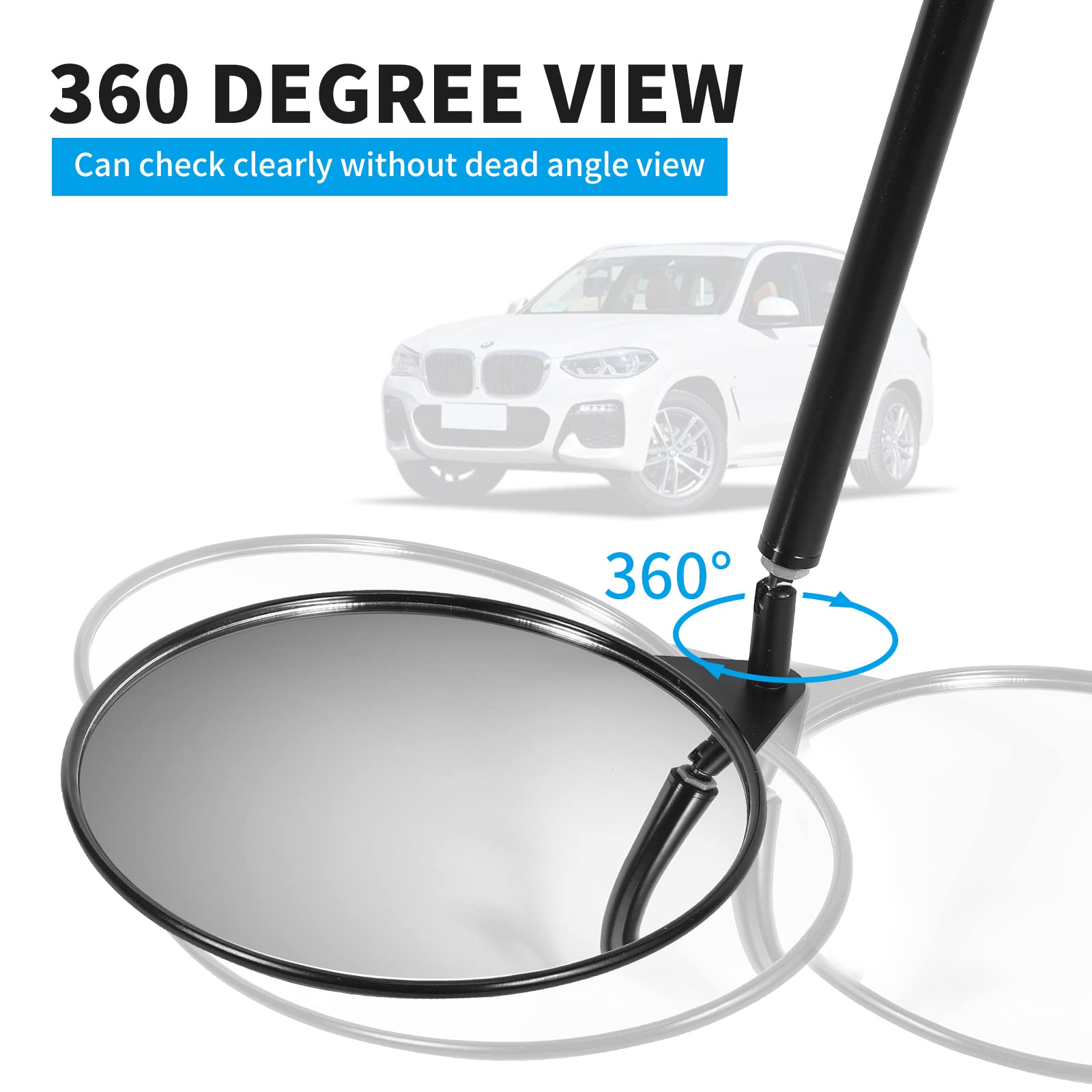Portable 8-Inch Telescopic Under Vehicle Inspection Mirror with LED Light - Foldable Car Security Mirror for Mechanics, DIY Auto Repair & Home Safety Checks