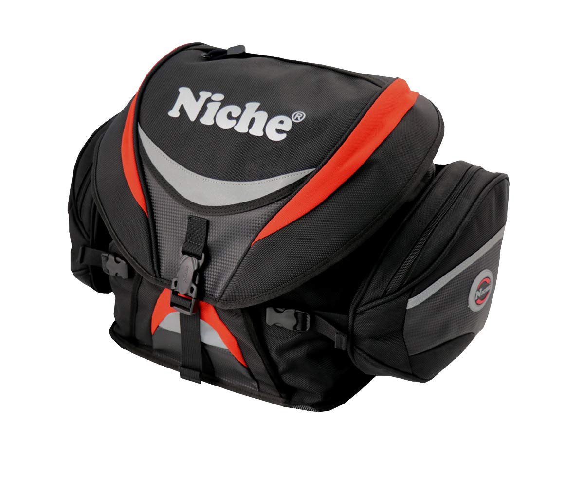 Premium Motorcycle Rear Travel Bag - Heavy Duty Waterproof Tail Trunk for Sports & Street Bikes | Weather Resistant Luggage Backpack | Ideal for Long Distance Touring & Daily Commuting (Model: NMO-8212)