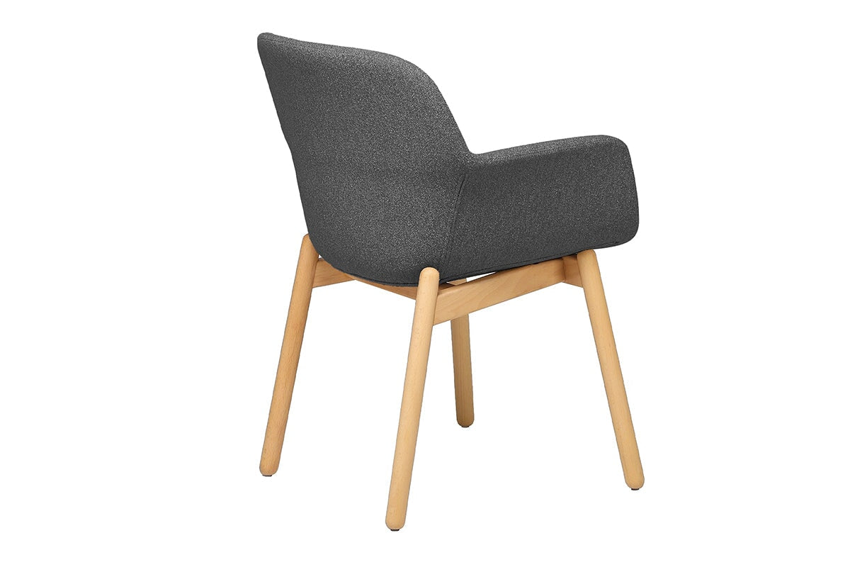Tommy Tub Fabric Chair with Wooden Base - Comfortable Lounge Chair for Living Room, Bedroom, or Office - Perfect for Relaxing, Reading, and Lounging