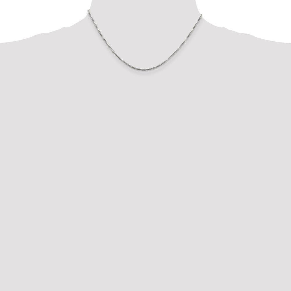 1.5mm Sterling Silver Solid Round Box Chain Necklace - The Black Bow | Elegant & Durable Jewelry for Women, Gifts & Everyday Wear
