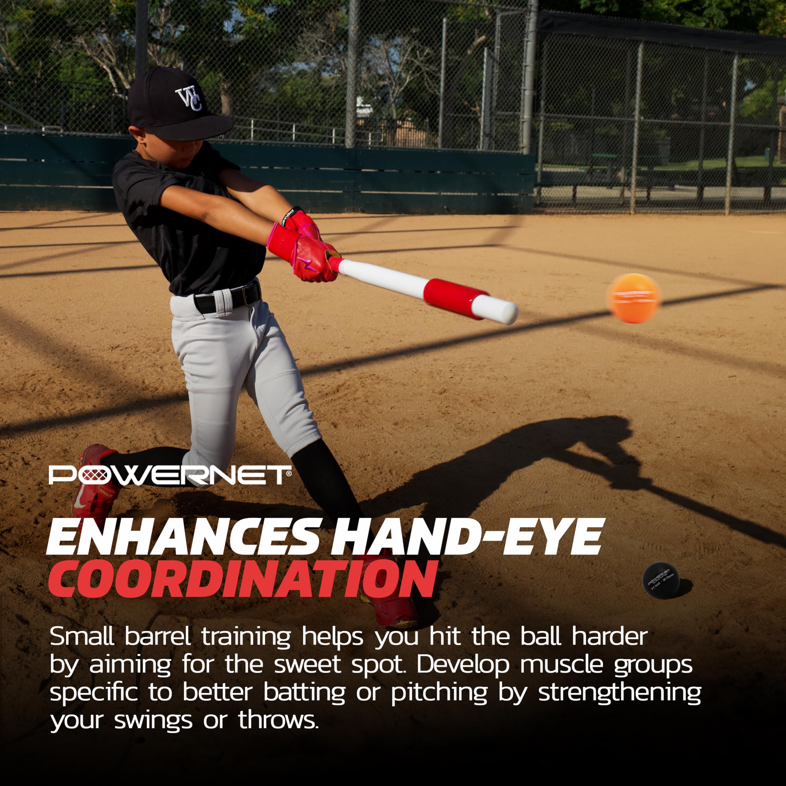 PowerNet Sweet Spot Training Bat with 3.2