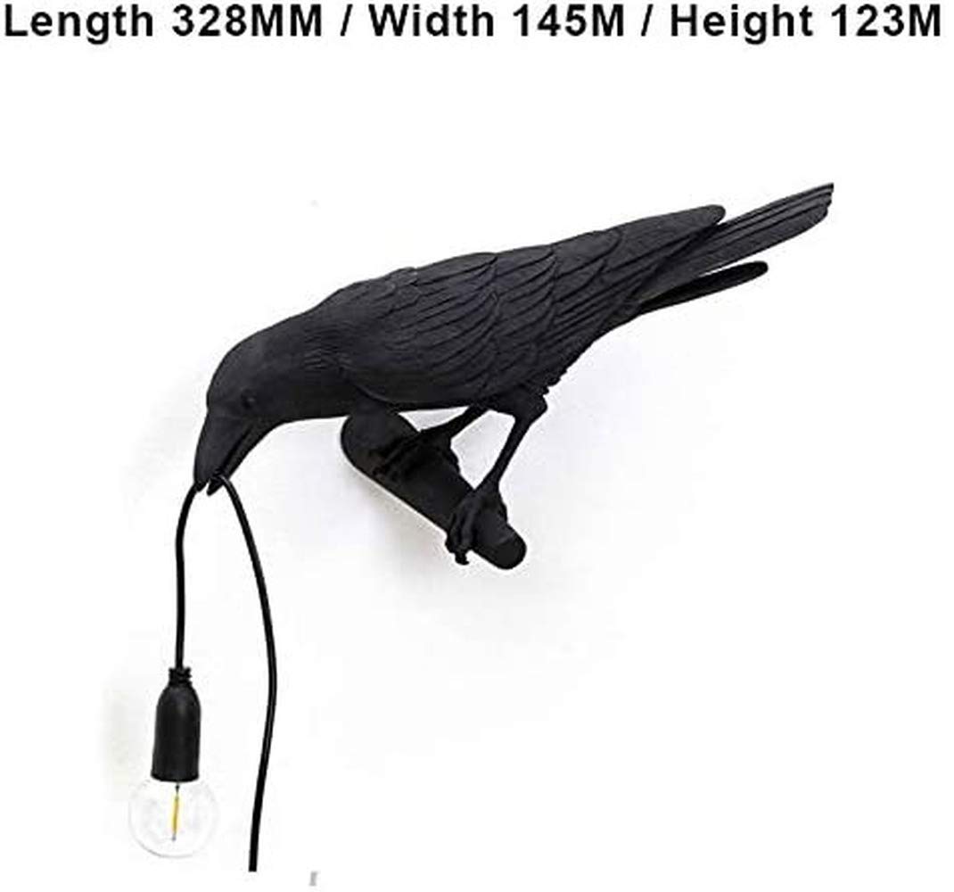AUSUKY Bird Table Lamp - Elegant Crow Desk Lamp for Bedroom, Office & Living Room - Resin Decorative Lighting Fixture (White) - Perfect for Nightstand, Study Desk & Wall Sconce