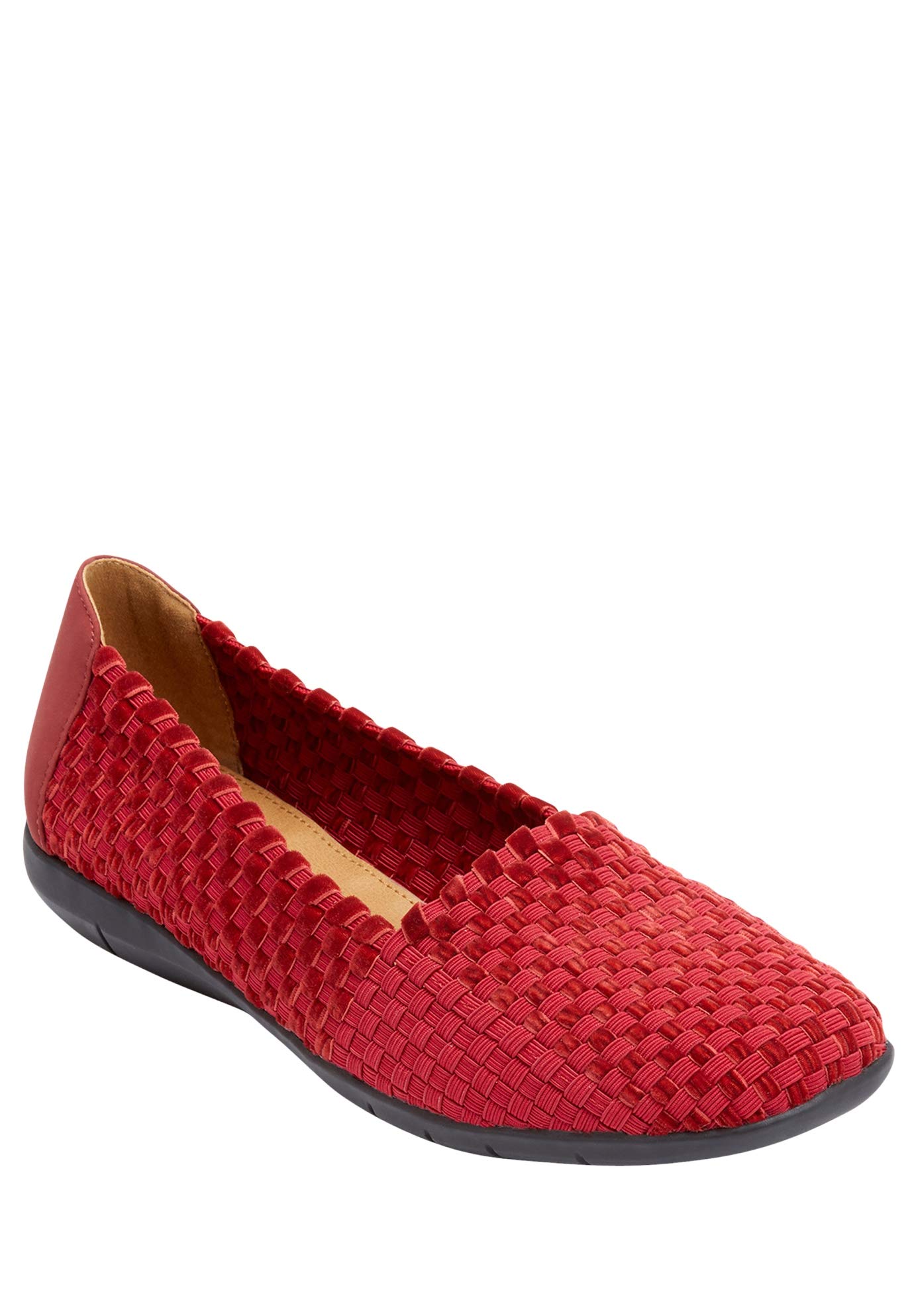 Comfortview Women's Wide Width The Bethany Flat - Comfortable Slip-On Shoes for Work, Travel & Everyday Wear