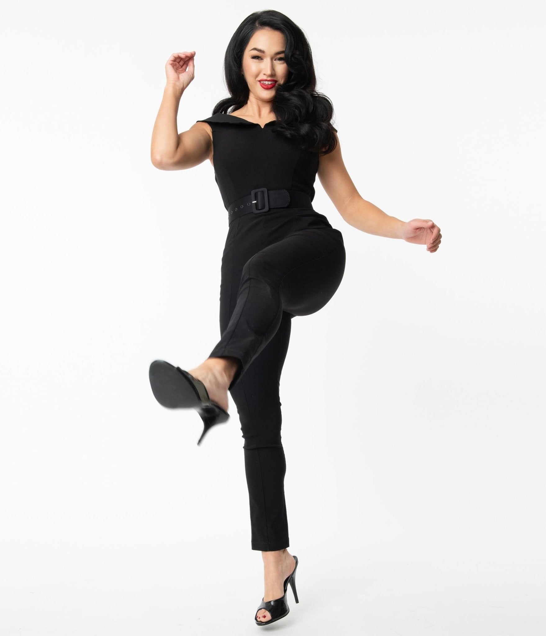 Unique Vintage Black Off Shoulder Gillian Jumpsuit for Women | Elegant One-Piece Romper | Perfect for Date Night, Cocktail Parties & Summer Weddings