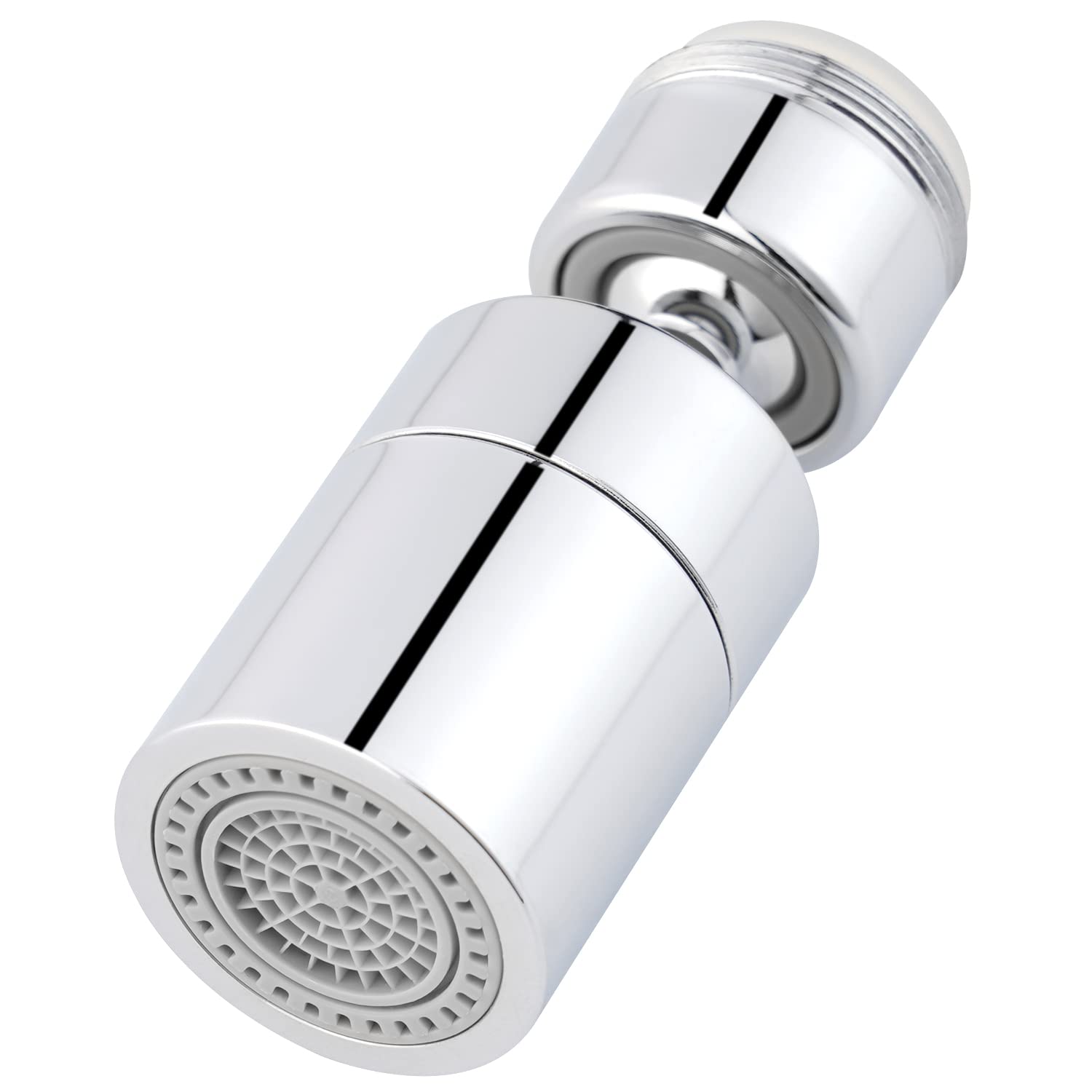 360-Degree Swivel Brass Kitchen Faucet Aerator with Dual Spray Modes - 24mm Male Thread Chrome Finish (M24) - Perfect for Washing Dishes, Filling Pots & Cleaning Sinks