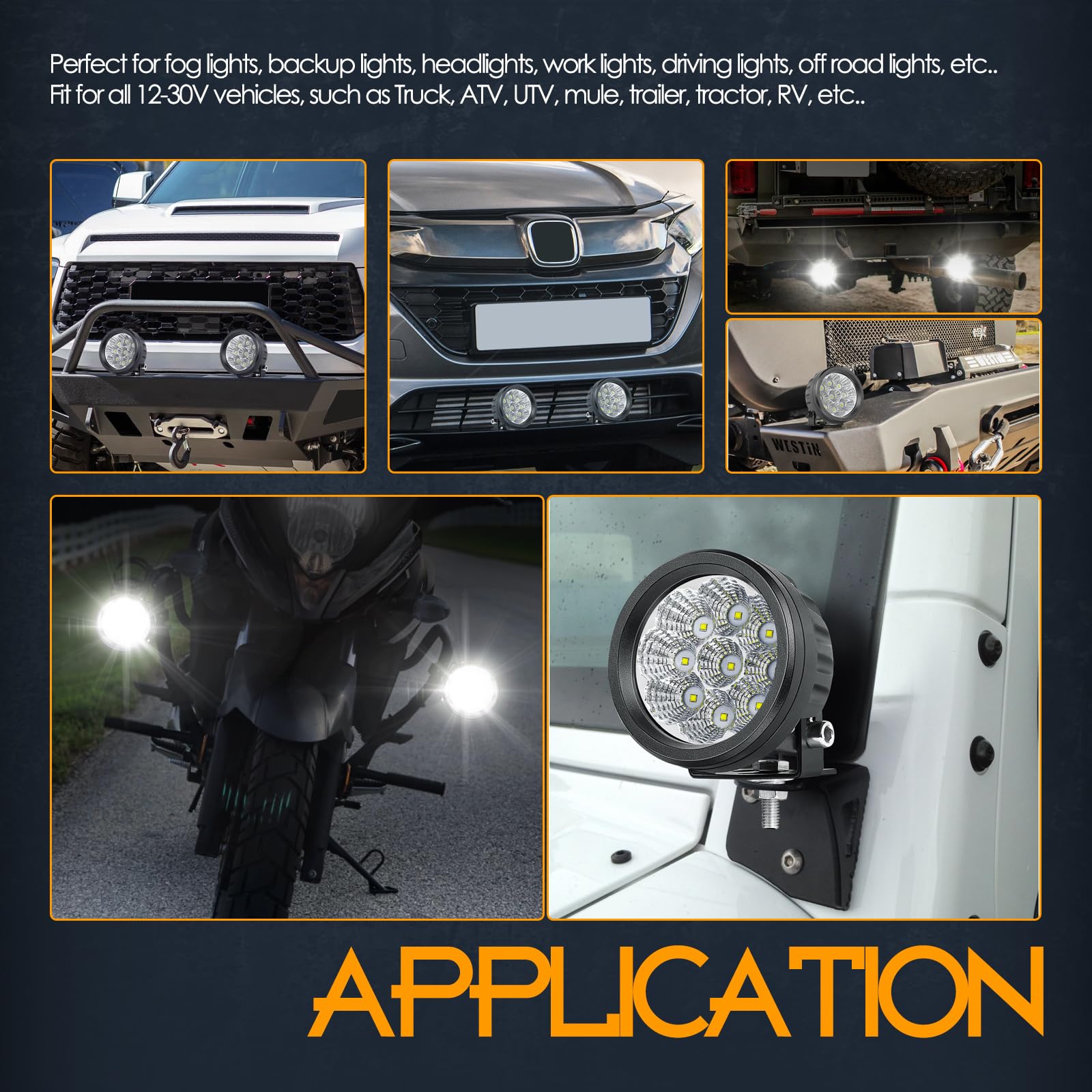 Nirider 2PCS 72W 3.5 Inch Round LED Pods - 12V Flood Beam Driving Lights, Work Light Bar for Off-Road, Backup, Ditch & Fog - Perfect for Trucks, 4x4, ATV, UTV, Boats | Durable & Bright for Night Driving, Camping & Outdoor Adventures