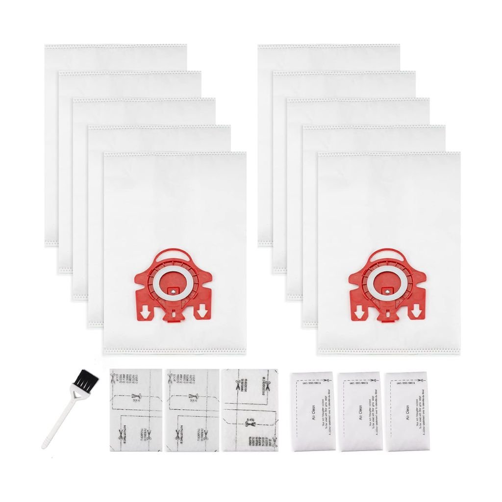 10 Pack 3D AirClean Dust Bags Replacement for Miele FJM Vacuum Cleaners - Includes 3 Motor Protection Filters & 3 Air Clean Filters - Perfect for Home Cleaning, Pet Hair Removal, and Allergen Reduction