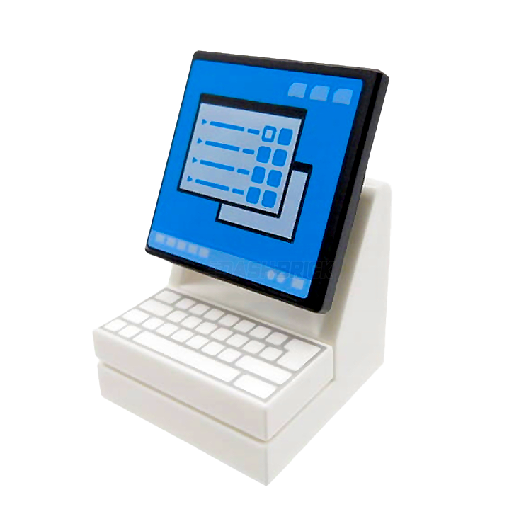 LEGO MiniMOC Computer Set - Desktop, Keyboard & Screen - Creative Building Blocks for Kids & Adults - Perfect for Office Decor, STEM Learning & Collectors