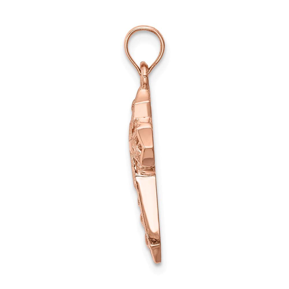 14K Solid Rose Gold Cross Pendant Necklace - Religious Jewelry for Women, Gift for Baptism, First Communion & Confirmation - Perfect for Everyday Wear & Special Occasions