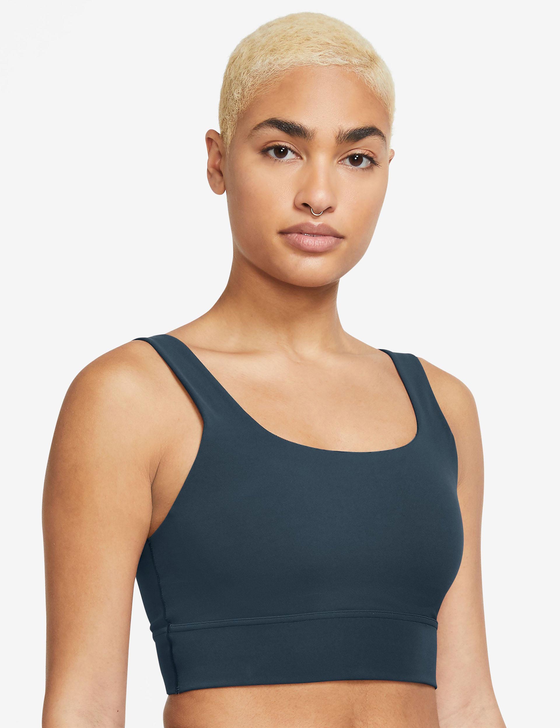 Zenvy Longline Bra - Armory Navy & White - Comfortable Support for Yoga, Running & Everyday Wear