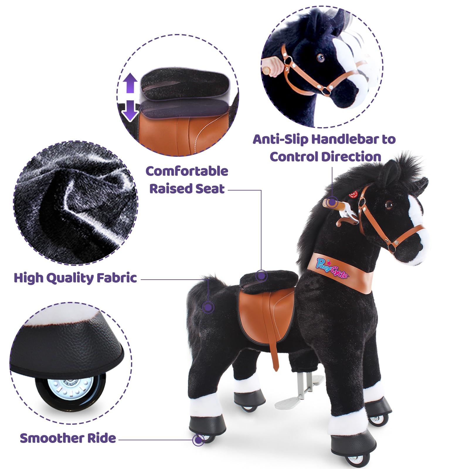 Ponycycle Classic Model U Ride-On Toy Horse for Kids Ages 3-5 | 30