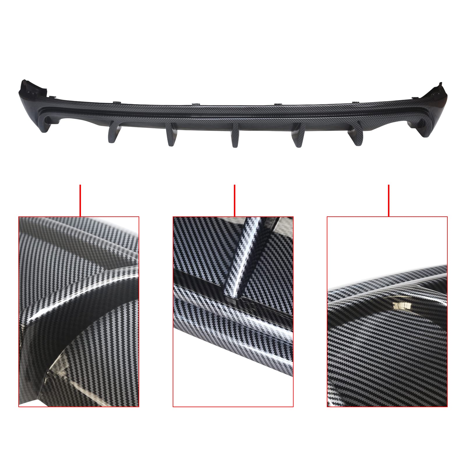 NINTE Carbon Fiber Rear Diffuser for 2014-2016 Lexus IS250 IS350 IS200t - Rear Bumper Lip Spoiler & Splitter - Enhance Style & Aerodynamics for Street & Track Performance