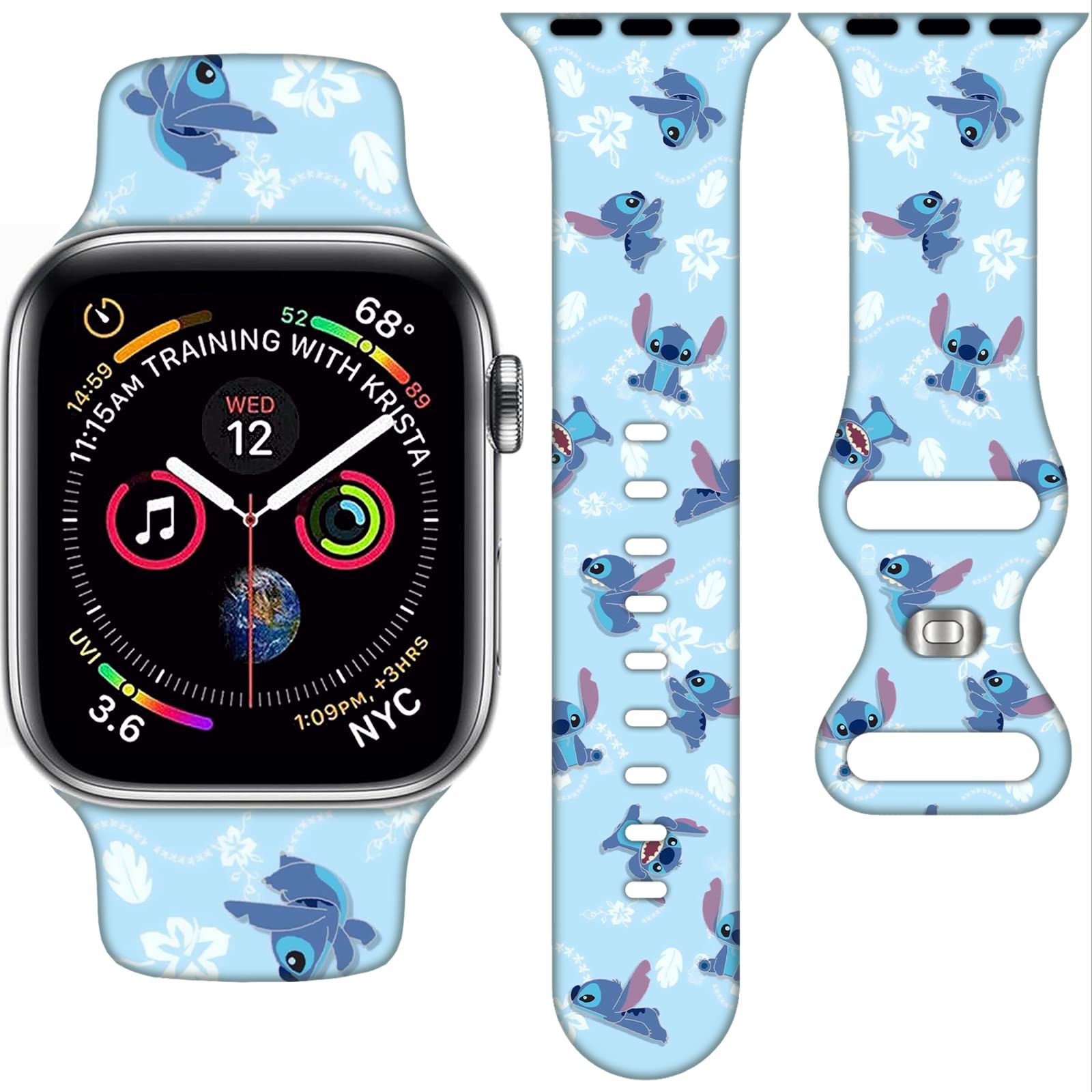 Cartoon Apple Watch Band 38mm 40mm 41mm 42mm 44mm 45mm - Compatible with Apple Watch SE Series 8 7 6 5 4 3 - Soft Silicone Replacement Strap for Women Men Kids - Perfect for Workouts, Daily Wear & Fashion Accessories