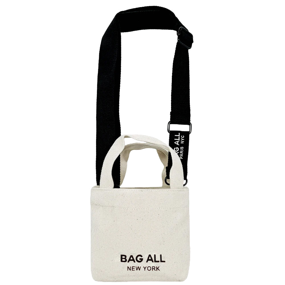 Mini Tote Bag with Adjustable Strap & Inner Pocket - Cream Crossbody Purse for Women, Perfect for Shopping, Beach & Daily Essentials