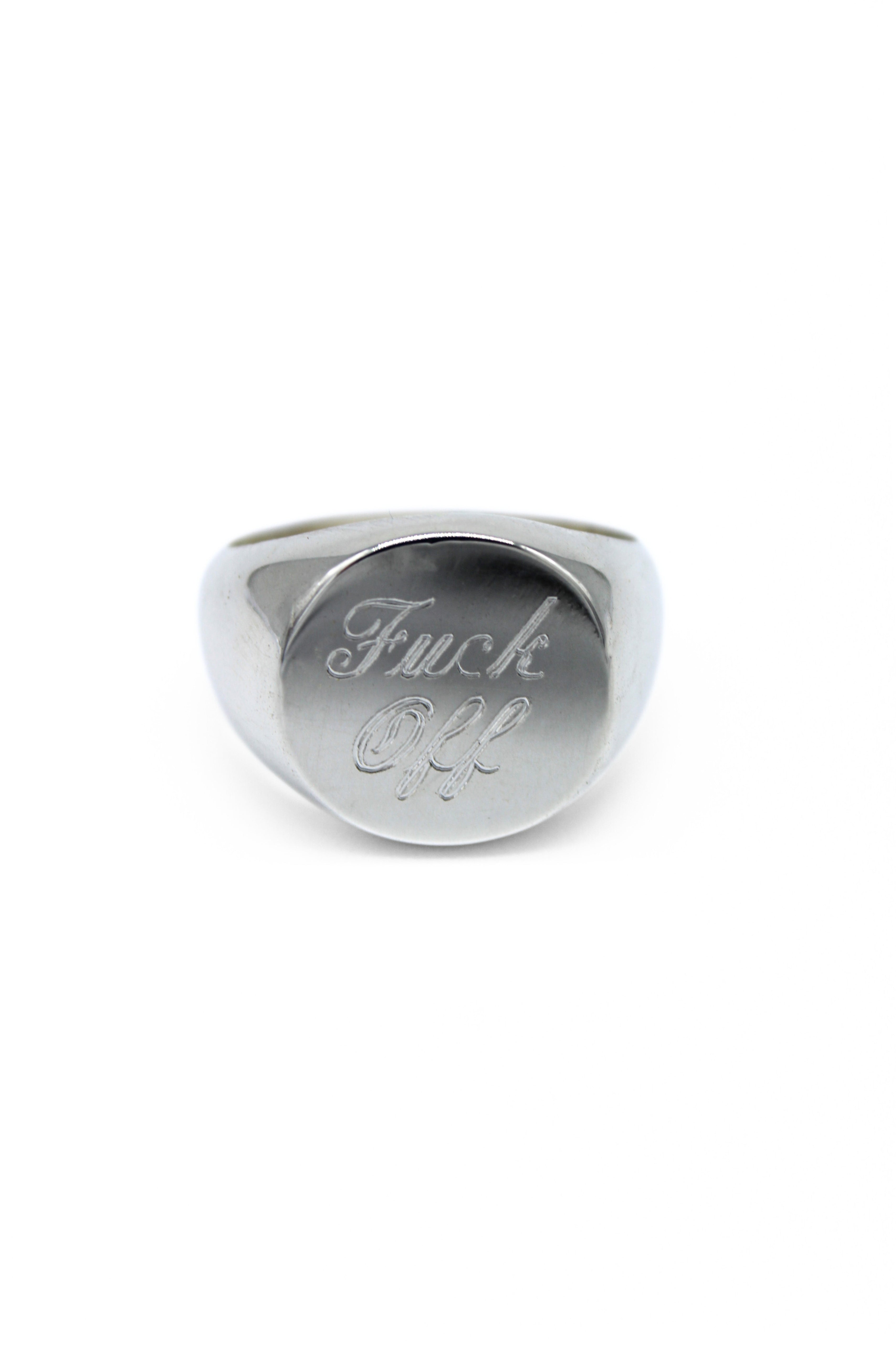 Fuck Off Silver Ring - Edgy Statement Jewelry for Women & Men - Perfect for Punk, Gothic & Rebellious Fashion Styles