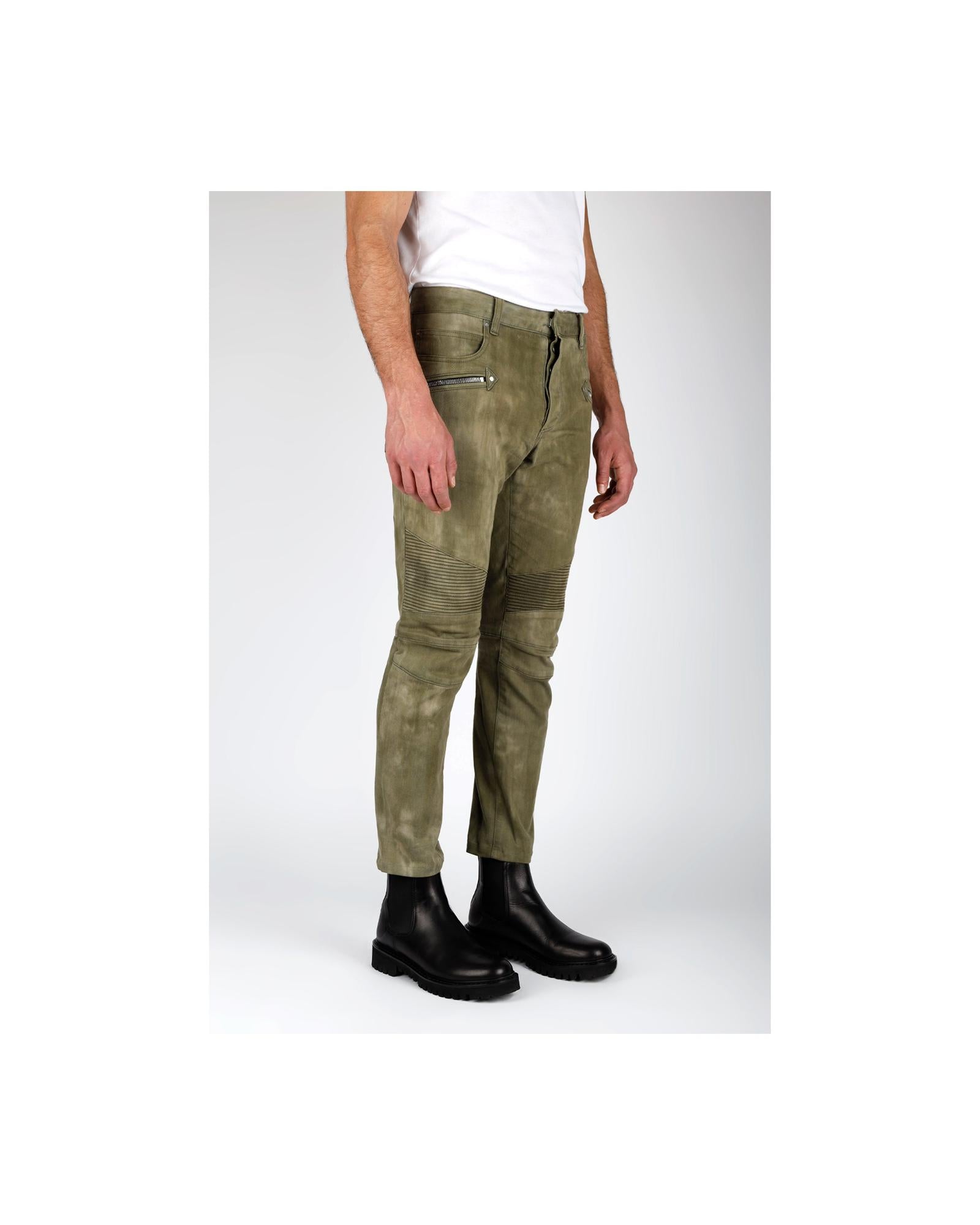 Men's Biker Jeans with Hook & Button Closure - Stretch Denim Pants with Biker Stitching Details for Motorcycle Riding & Casual Wear