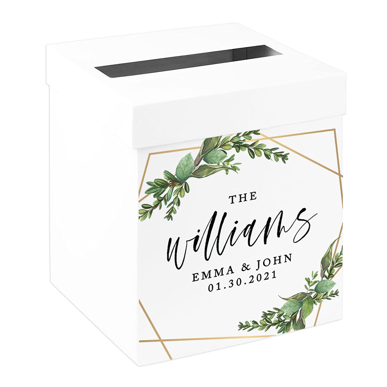 Custom Wedding Card Box 10x10x10in - Personalized Gift Box for Wedding Cards & Gifts
