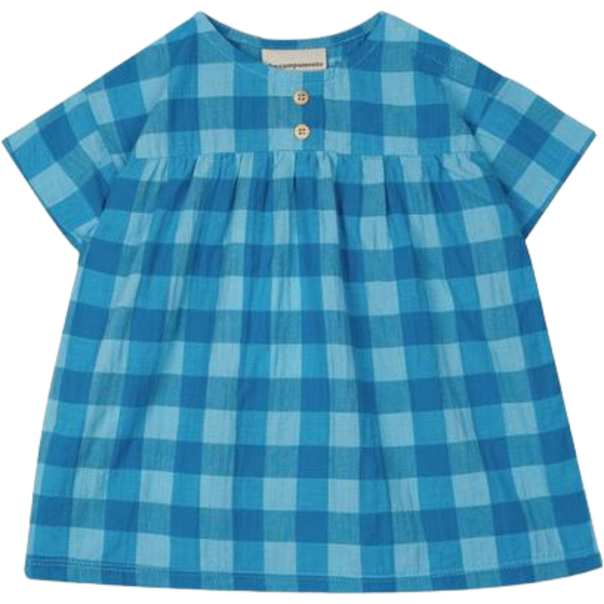 Campamento Blue Checked Dress - Stylish Floral Print Summer Dress for Women | Perfect for Beach Vacations, Picnics & Casual Outings