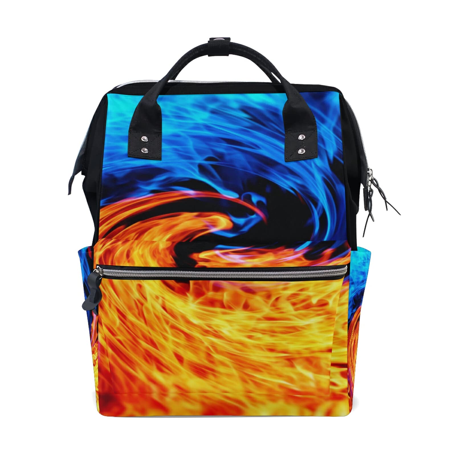 Stylish Flame Print Laptop Backpack - Waterproof Travel Backpack for Men & Women, Durable School & Work Backpack with USB Charging Port - Perfect for College, Office, Commuting & Business Trips