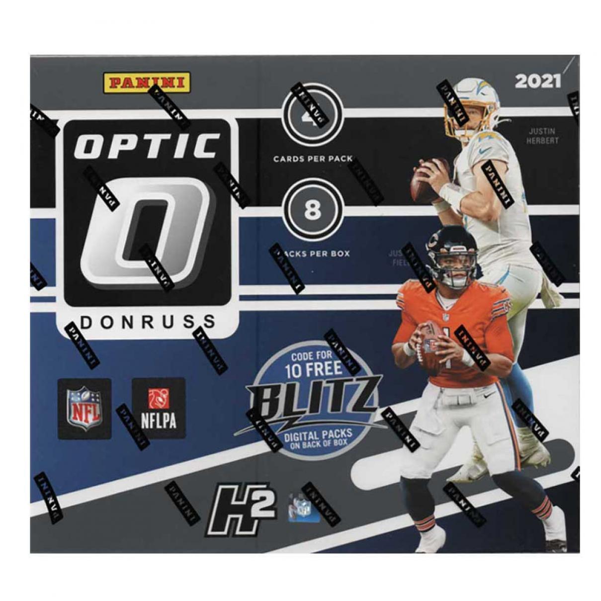2021 Panini Donruss Optic Football H2 Hobby Hybrid Box - Premium Trading Cards for Collectors & Investors | Perfect for Sports Memorabilia Collections, Fantasy Football Fans & Card Trading Events