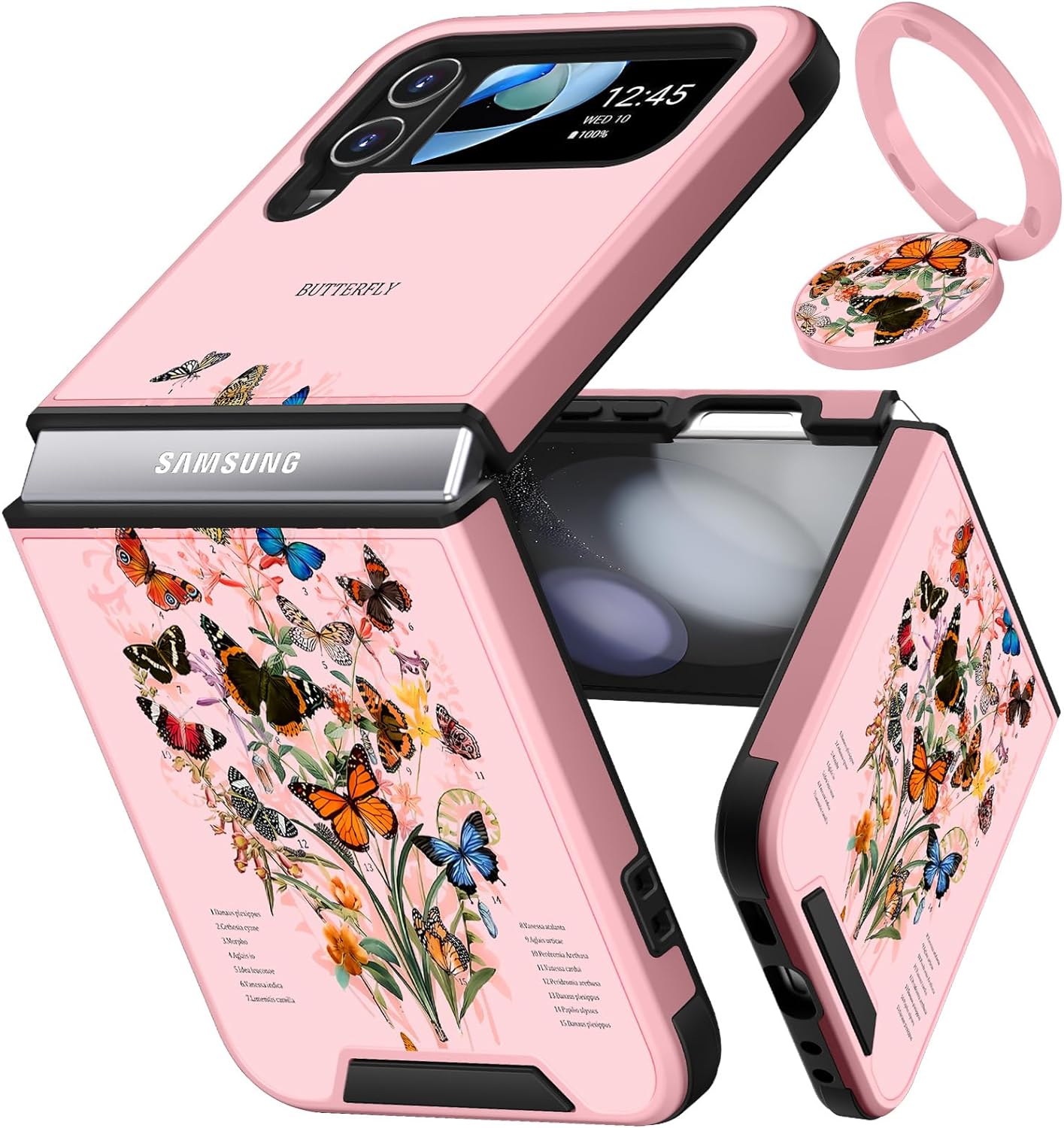 Samsung Galaxy Z Flip 5 Case - Cute Butterfly Design Phone Cover for Women & Girls | Protective Slim Fit Cover for Everyday Use, Work & Travel
