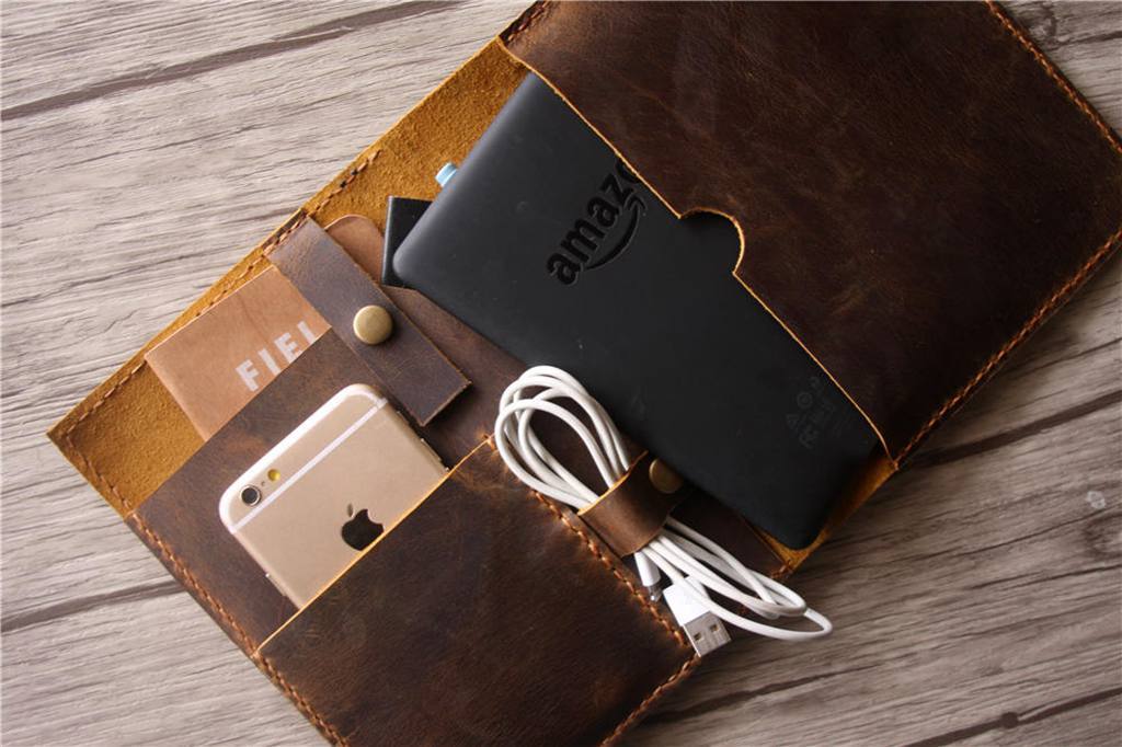 Personalized Monogrammed Leather Case Cover for Kindle Paperwhite - Perfect for Reading, Travel & Gifts