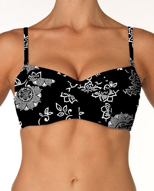 Starry Night 55 Underwire Twist Bandeau Swimsuit - Sexy Push Up Bikini Top for Women, Perfect for Beach Vacation & Pool Party