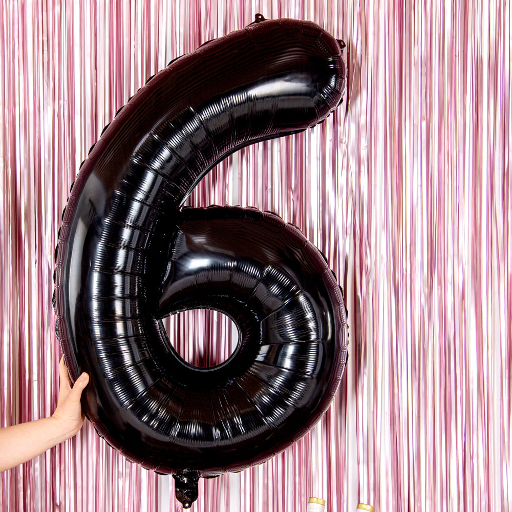 Balloonify Black Mylar Number 6 Balloon - 40 Inch Large Foil Balloon for Birthday Parties, Anniversaries & Special Events (1 Count Box)