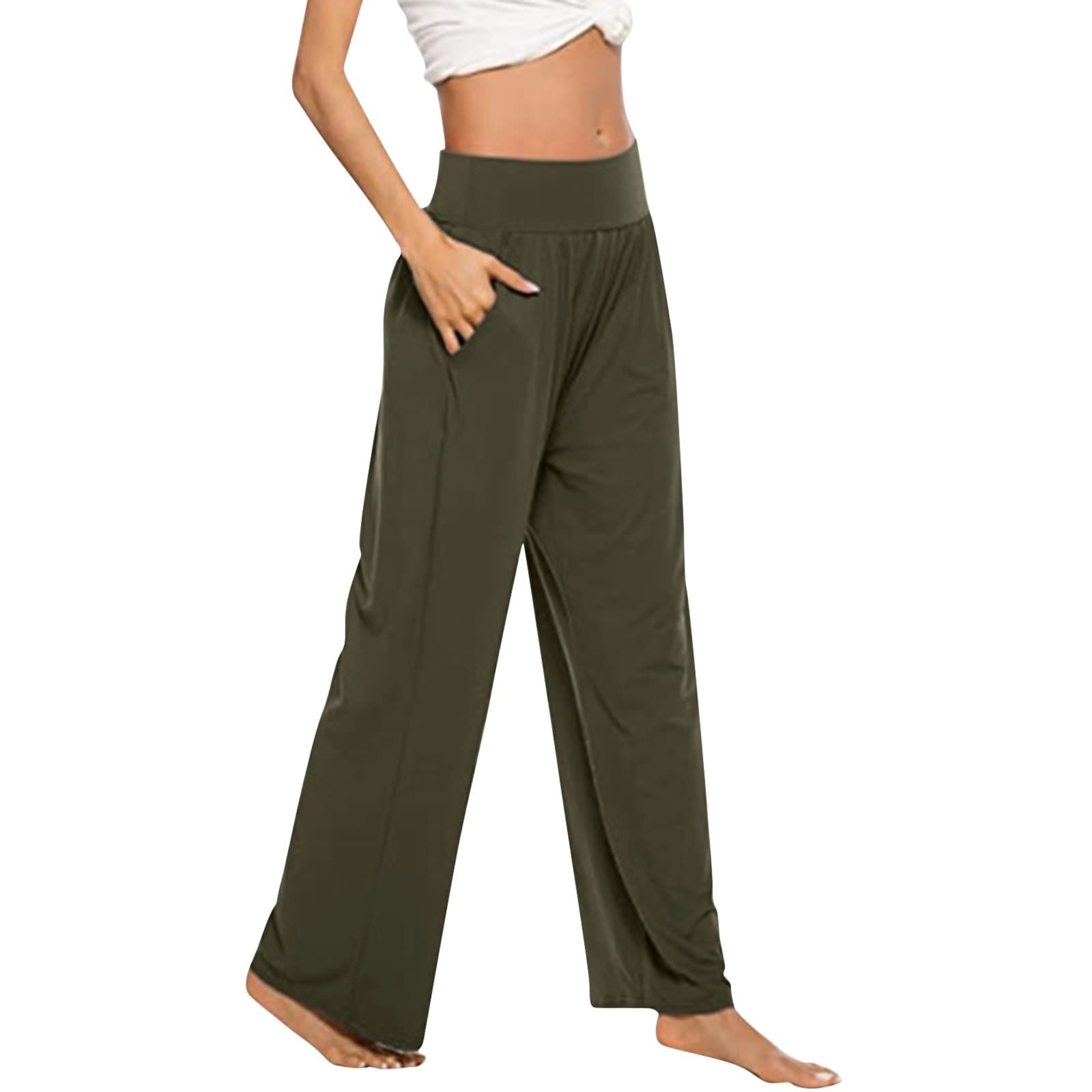 Women's High Waist Yoga Sweatpants - Comfy Loose Casual Wide Leg Lounge Joggers with Pockets | Perfect for Workouts, Yoga, Running & Relaxing at Home