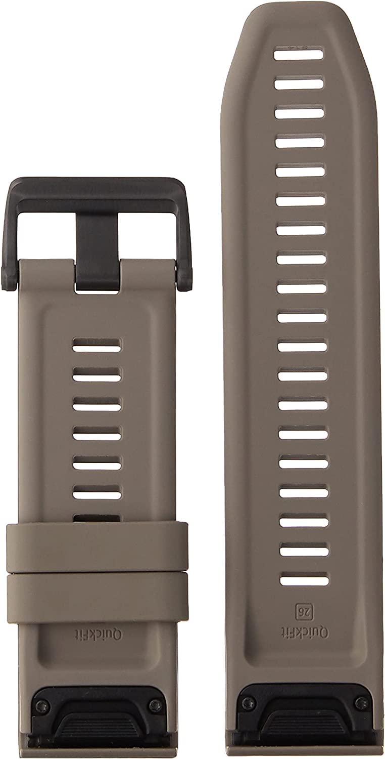 Garmin Quickfit 26mm Dark Sandstone Silicone Watch Band Replacement for Fenix/Forerunner - Perfect for Running, Swimming & Outdoor Activities