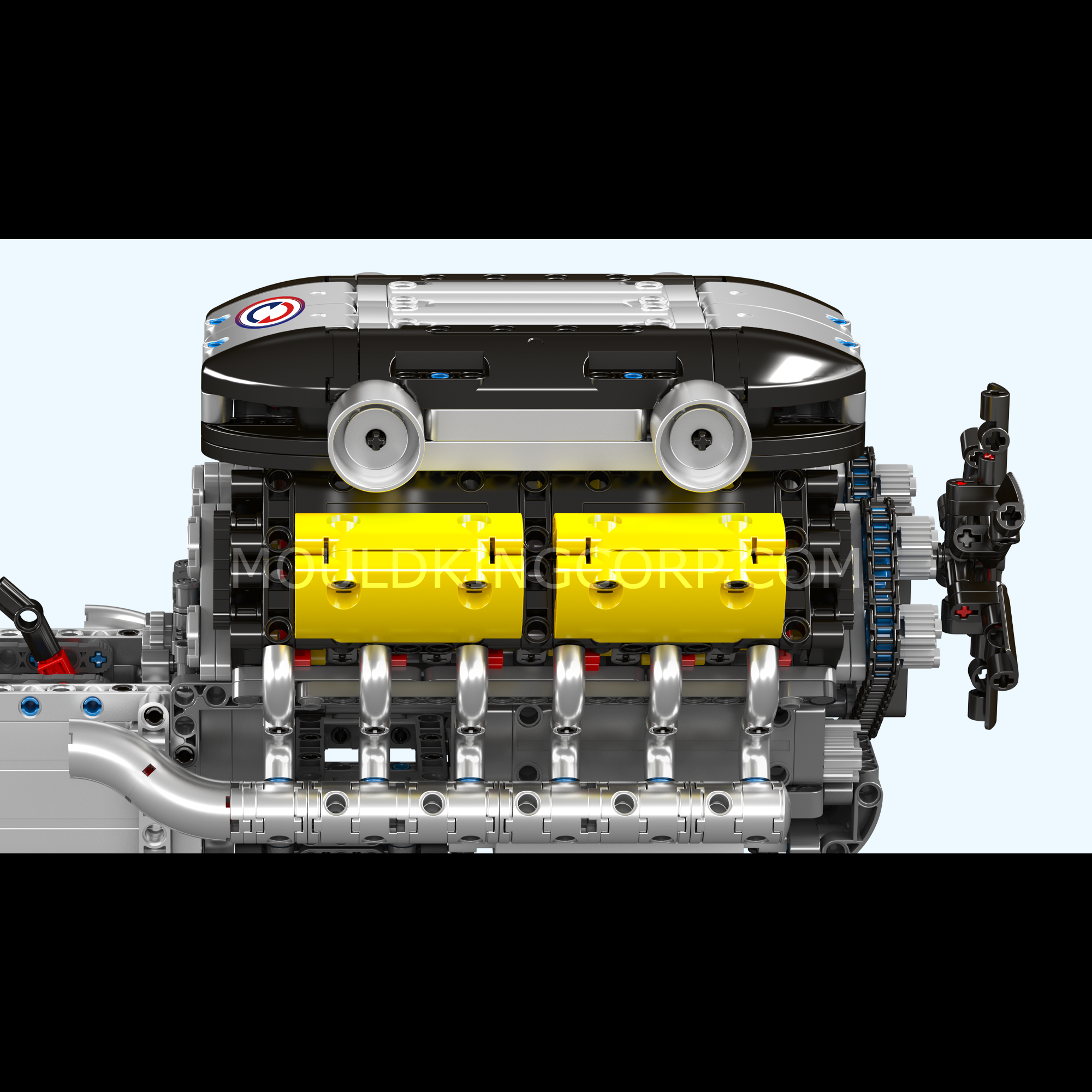 Mould King 10202 Motorized Lamborghini V12 Engine & Gearbox Building Kit - 1,260 Piece Model Car Set for Adults & Teens - Perfect for STEM Learning, DIY Projects & Car Enthusiasts