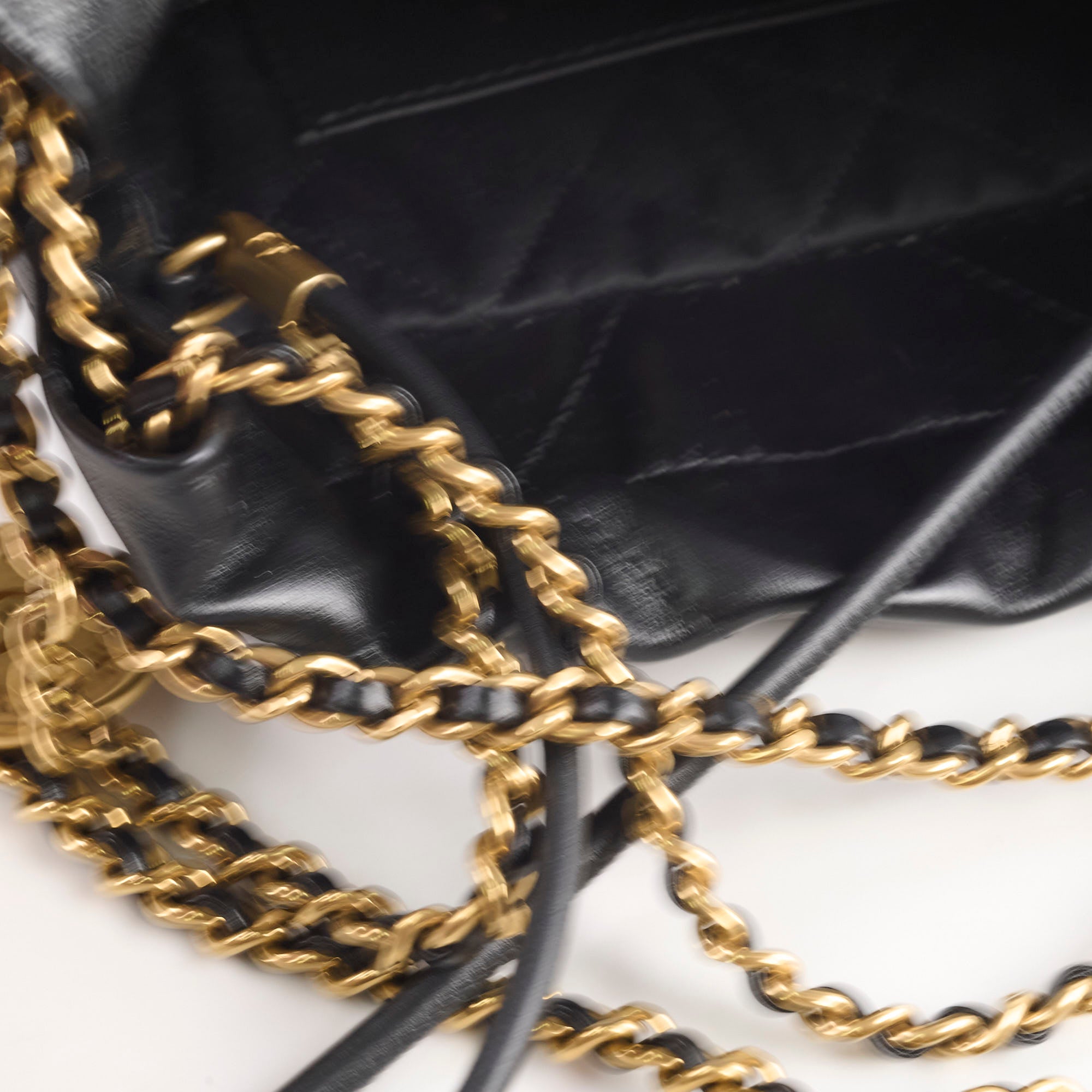 Chanel Mini 22 Black Leather Crossbody Bag with Microchip - Luxury Designer Handbag for Women, Perfect for Date Night & Evening Events