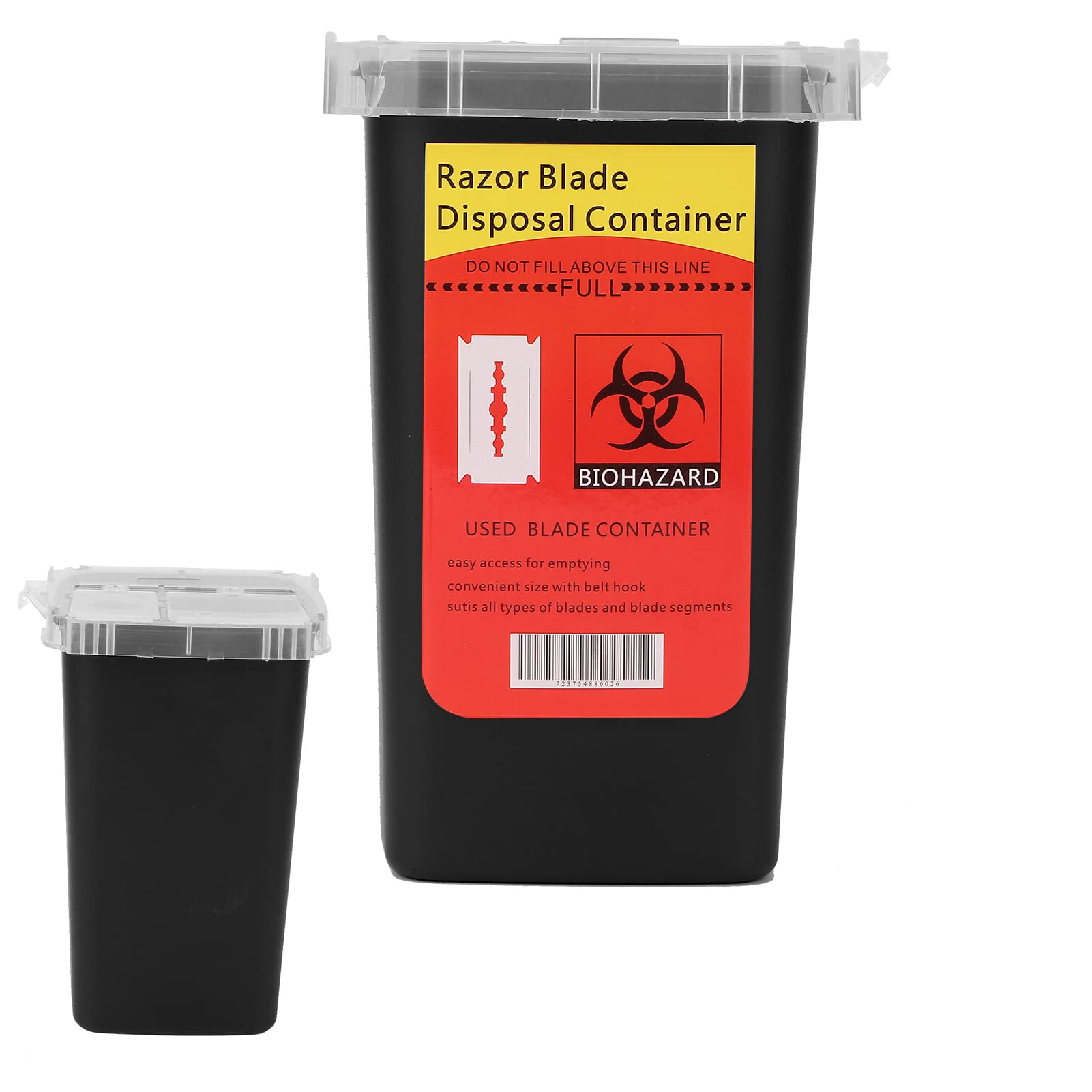 Ubersweet® Disposable Blade and Needle Container - Odorless, Heat Resistant, Non-Toxic for Tattoo, Hair & Beauty Salons (Black) | Safe Sharps Disposal for Professional Studios
