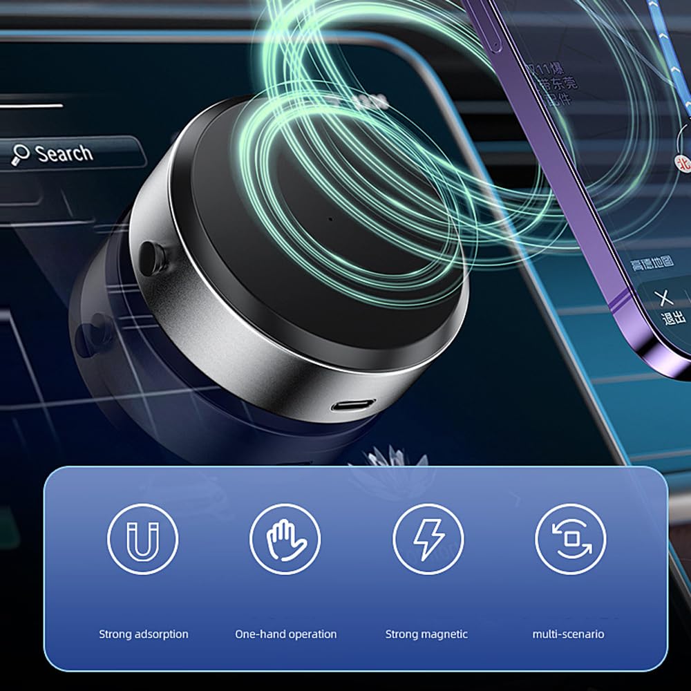 Shkalacar Universal Magnetic Phone Holder for Car - 360° Rotatable Windshield & Dashboard Mount with Strong Suction Cup for iPhone, Samsung, Smartphones & Tablets - Perfect for GPS Navigation, Hands-Free Calling & Road Trips