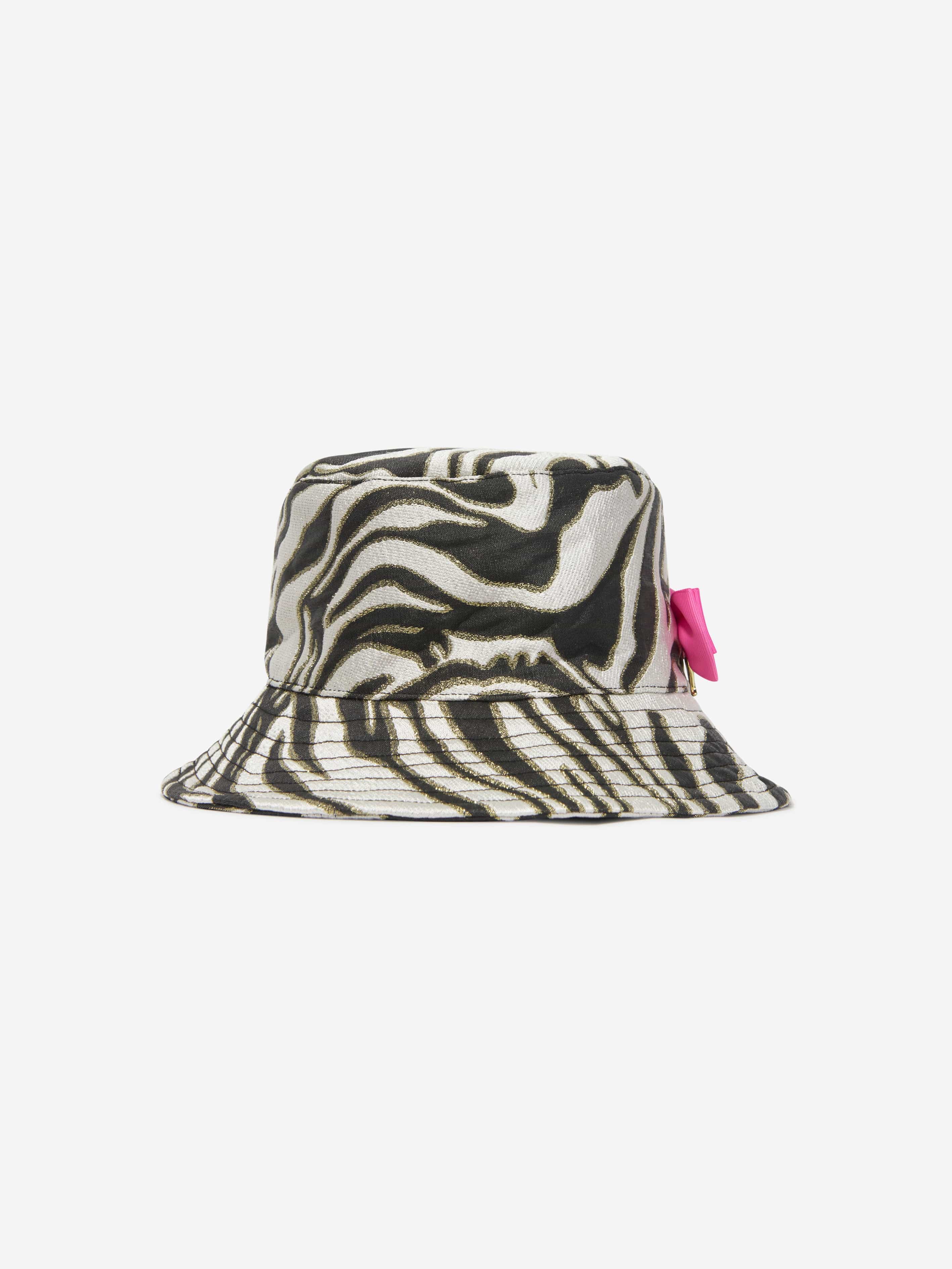 Angels Face Girls Sophie Zebra Print Bucket Hat - White Sun Hat for Toddler & Kids - Perfect for Beach, Park & Outdoor Summer Activities
