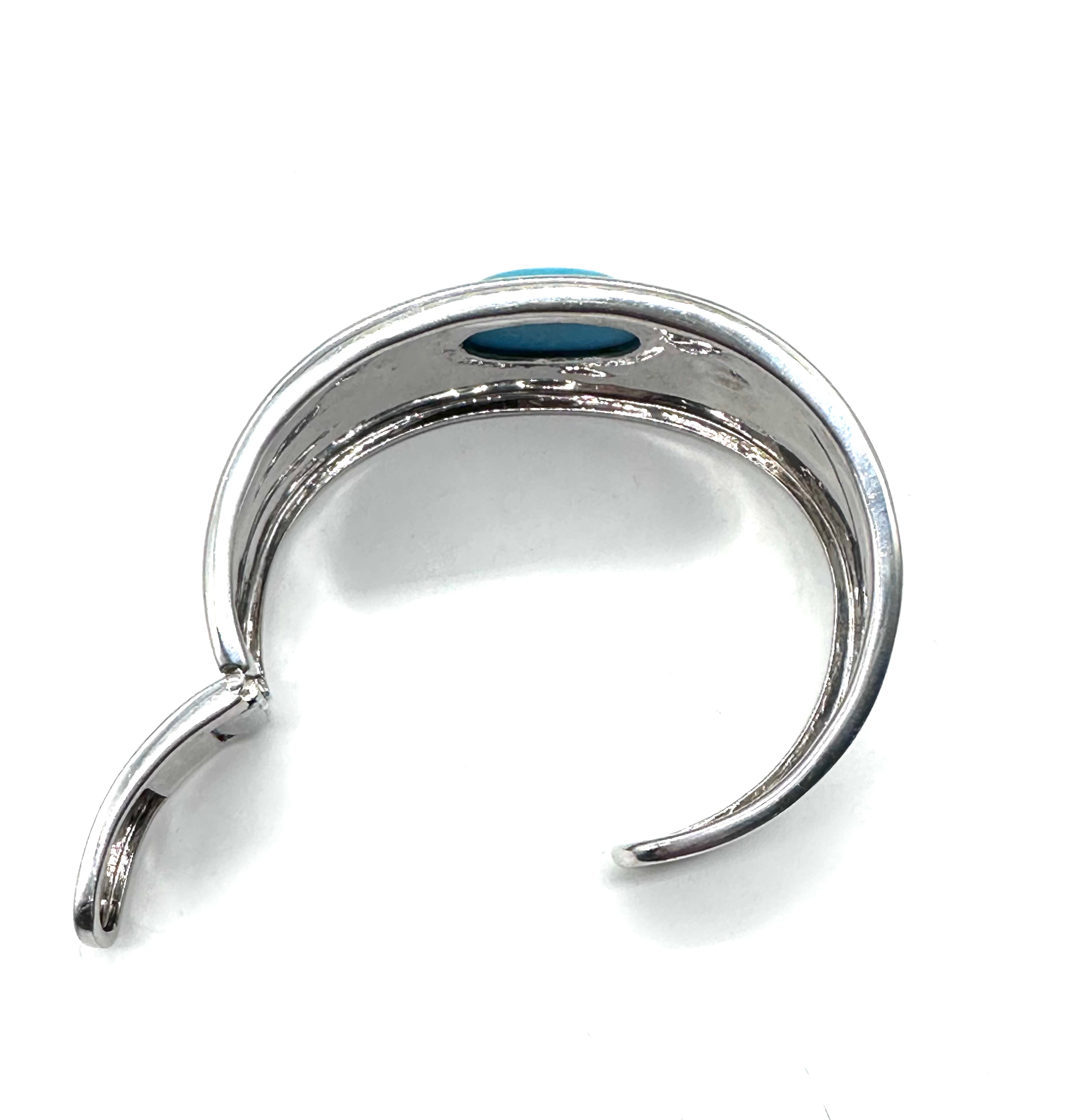 Turquoise Sterling Silver Cuff Bracelet for Women - Handmade Boho Jewelry Gift for Her - Perfect for Casual Wear, Parties & Special Occasions