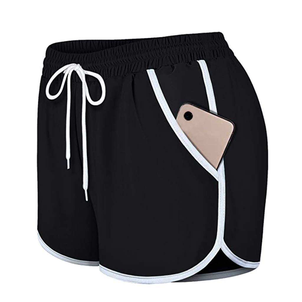 Tantisy Women's High-Waisted Running Shorts with Pockets - Breathable Workout Shorts for Yoga, Gym & Fitness - Comfortable Athletic Shorts in Sizes S-XXXL - Perfect for Jogging, Training & Active Lifestyle