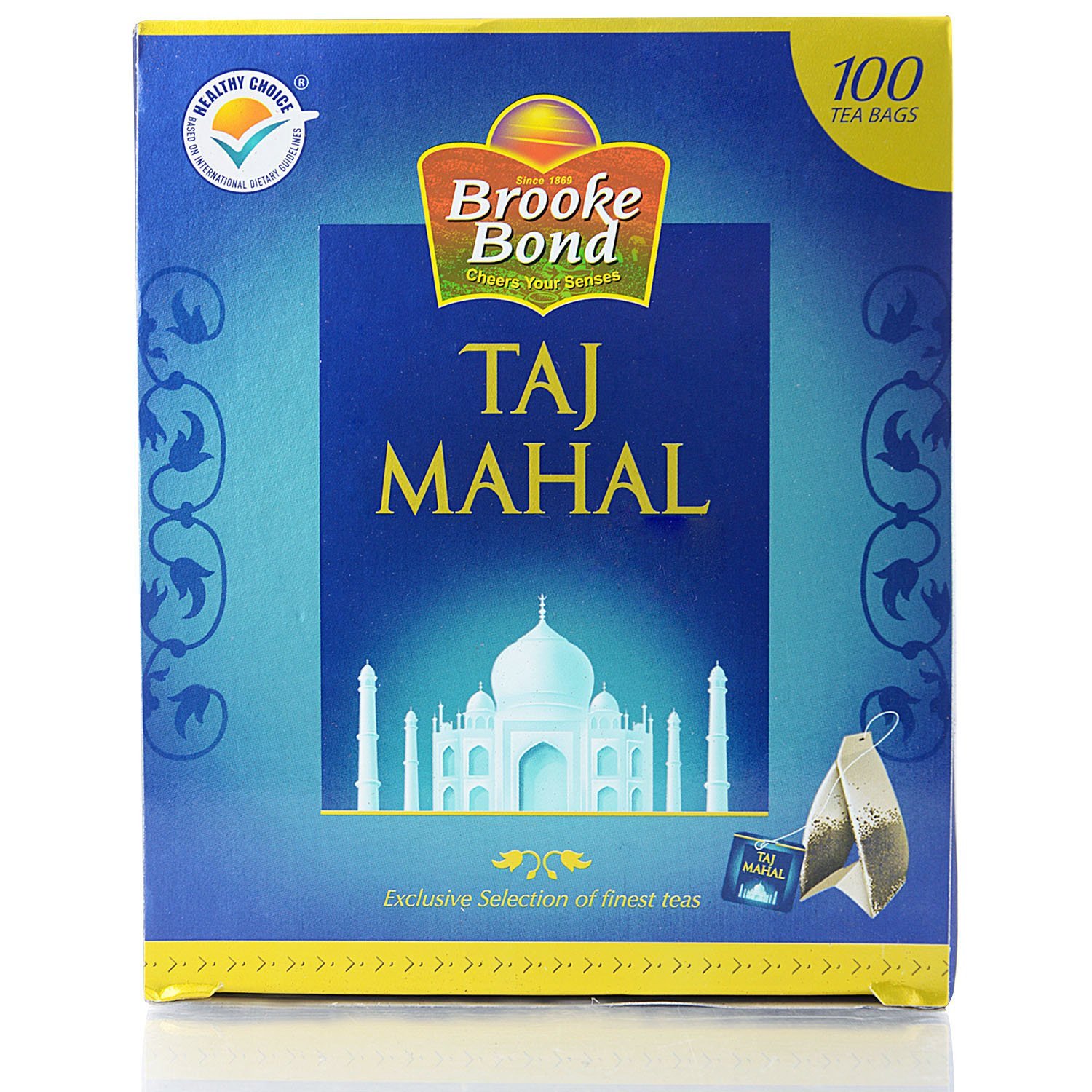 Brooke Bond Taj Mahal Tea - Premium Black Tea Bags (100 Count) - Perfect for Morning Boost, Afternoon Relaxation & Office Brewing