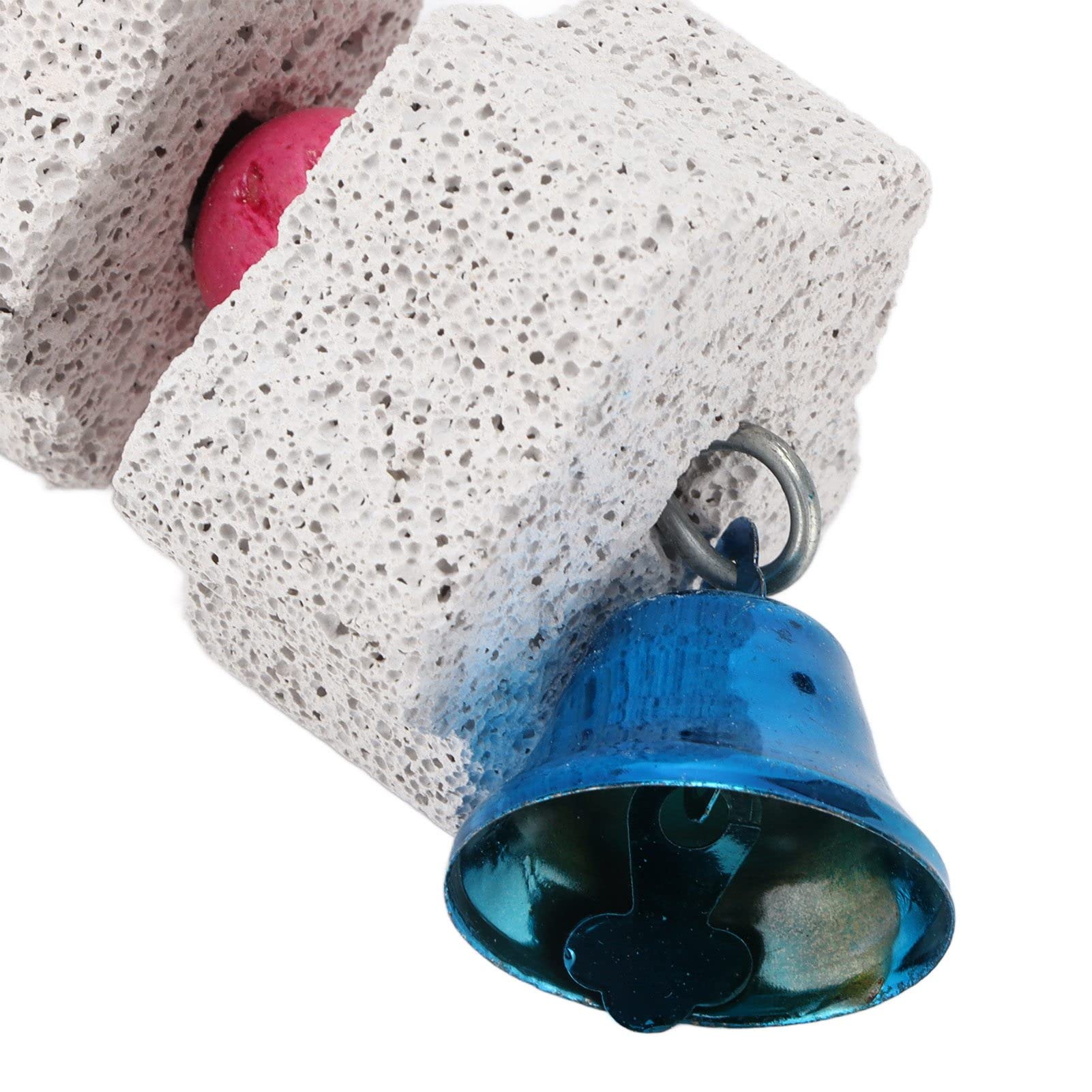 Premium Bird Beak Grinding Stone - Calcium Enriched Chew Toy with Bell | Natural Beak Care for Parakeets, Cockatiels & Small Pets | Cage Hanging Entertainment & Dental Health Accessory | Perfect for Playtime & Stress Relief