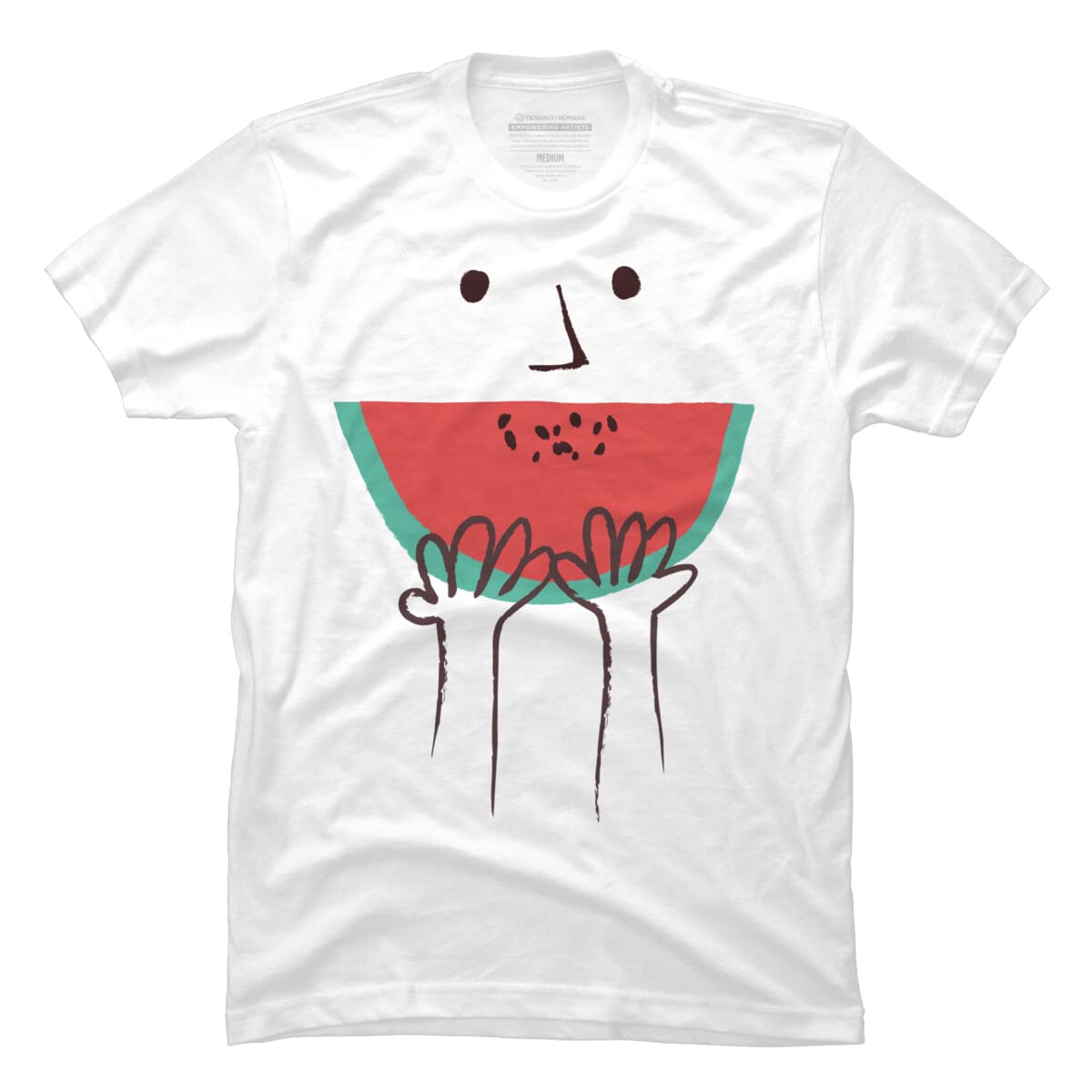 Design By Humans Men's Summer Smile Graphic T-Shirt - Soft Cotton Short Sleeve Tee for Casual Wear, Beach Outings & Summer Fashion