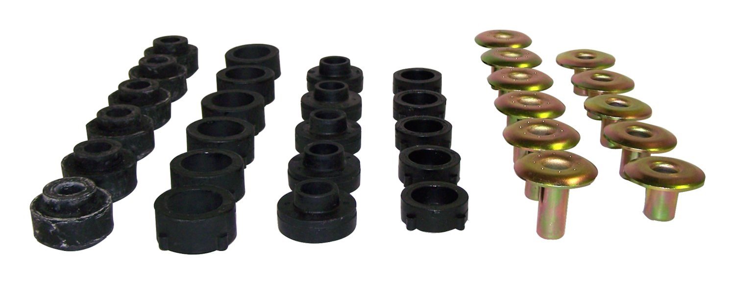 Crown Automotive Body Mount Kit - Heavy Duty Black Zinc Coated for Trucks & SUVs - Perfect for Off-Roading & Vehicle Restoration Projects