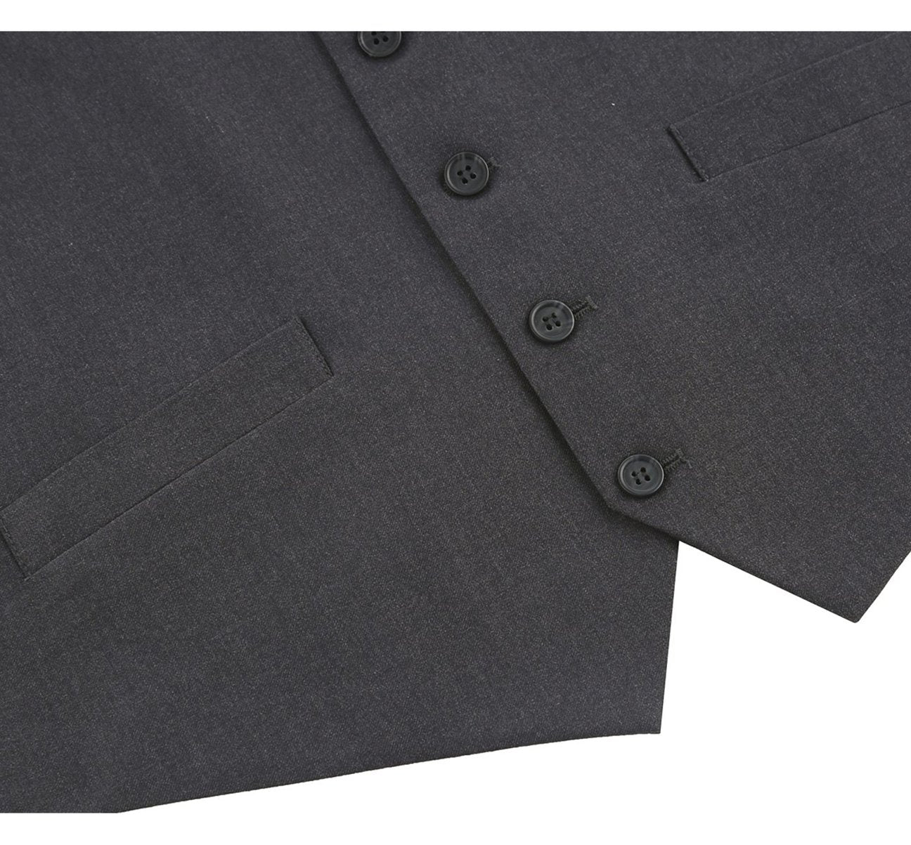 Alessandro Vitello by Renoir Men's Charcoal Gray Button Formal Suit Vest - Regular Fit Waistcoat for Business & Wedding - Premium Slim Fit Vest for Office & Special Occasions