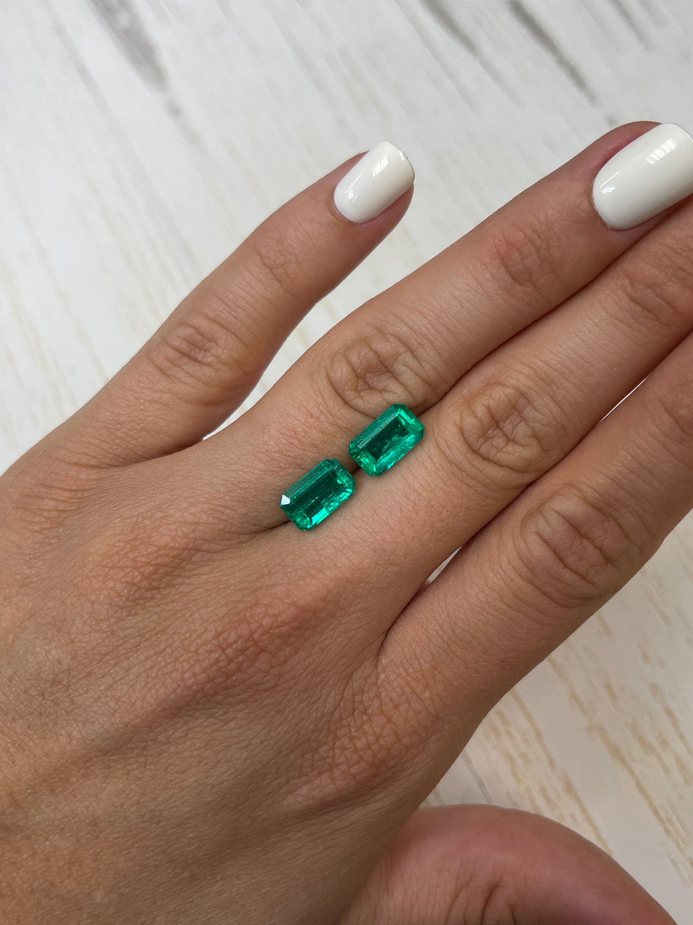 5.63tcw GIA Certified 11x7mm Loose Colombian Emerald Gemstones - Emerald Cut Fine Matching Pair for Jewelry Making, Engagement Rings & Luxury Gifts