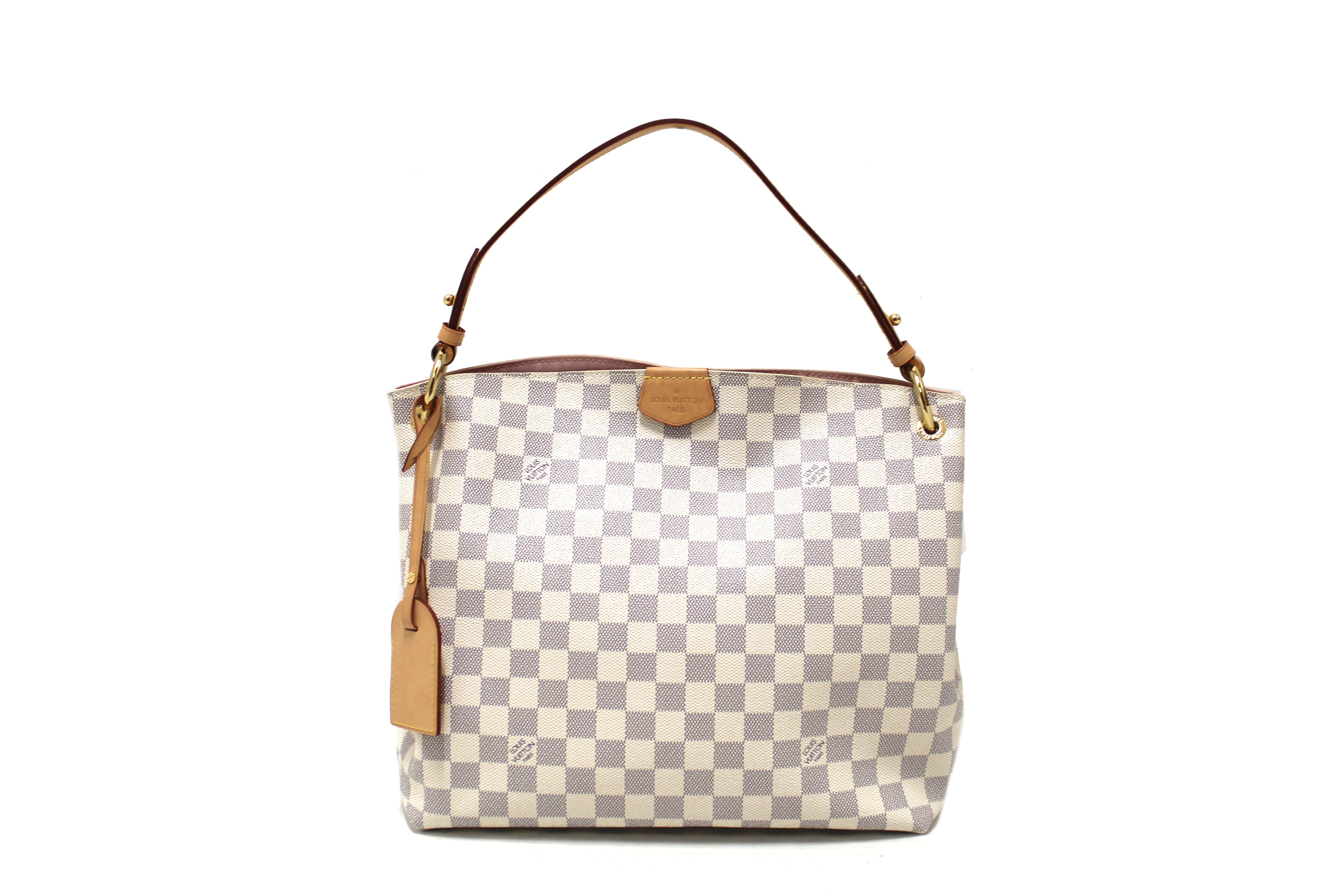 Authentic Louis Vuitton Damier Azur Graceful PM Hobo Shoulder Bag for Women - Luxury Designer Handbag Perfect for Work, Travel & Everyday Use